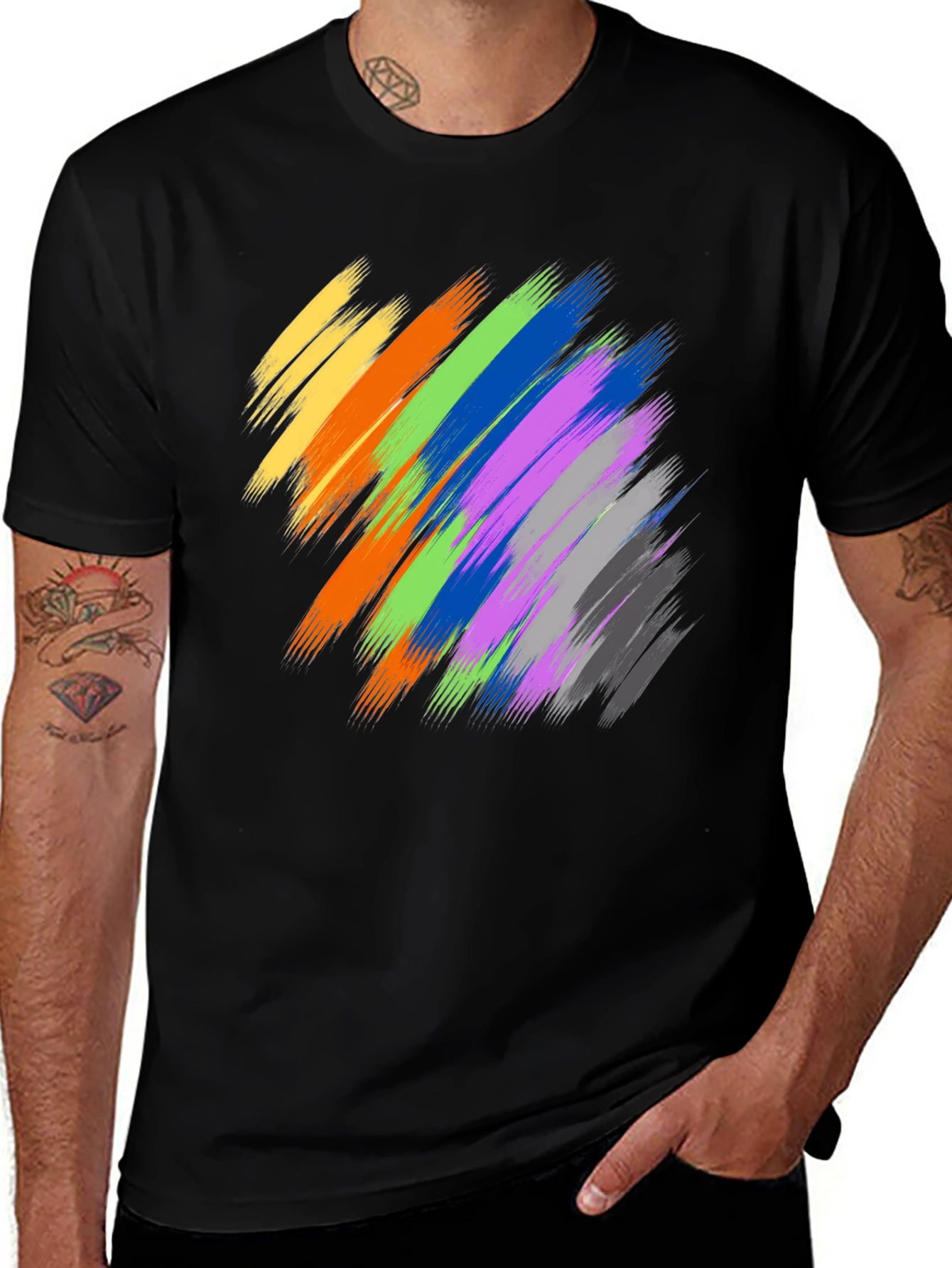 Colorful Brush Stroke Graphic Tee