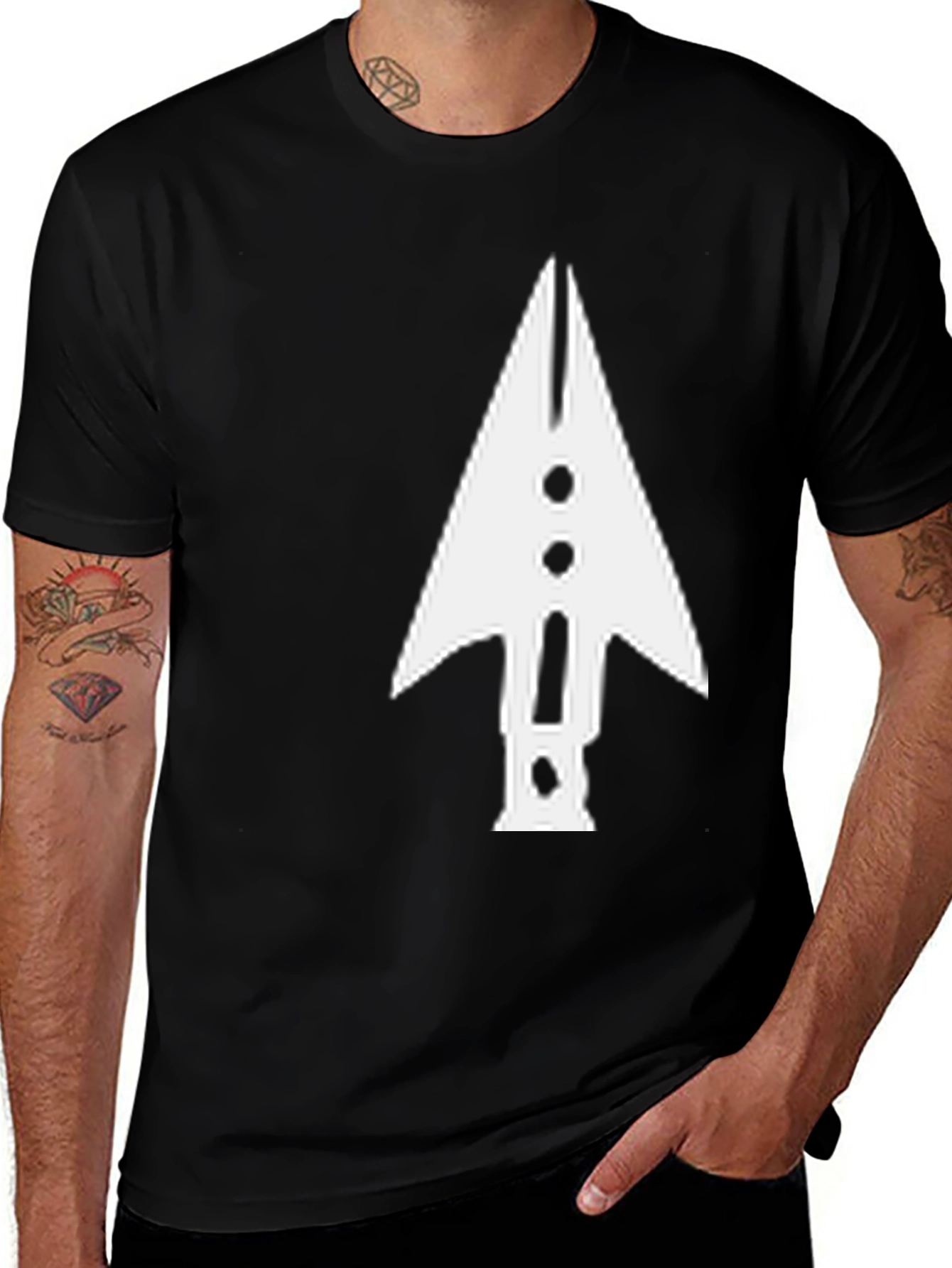 Variant 25 of Arrowhead Graphic Tee - Black Cotton Casual Wear