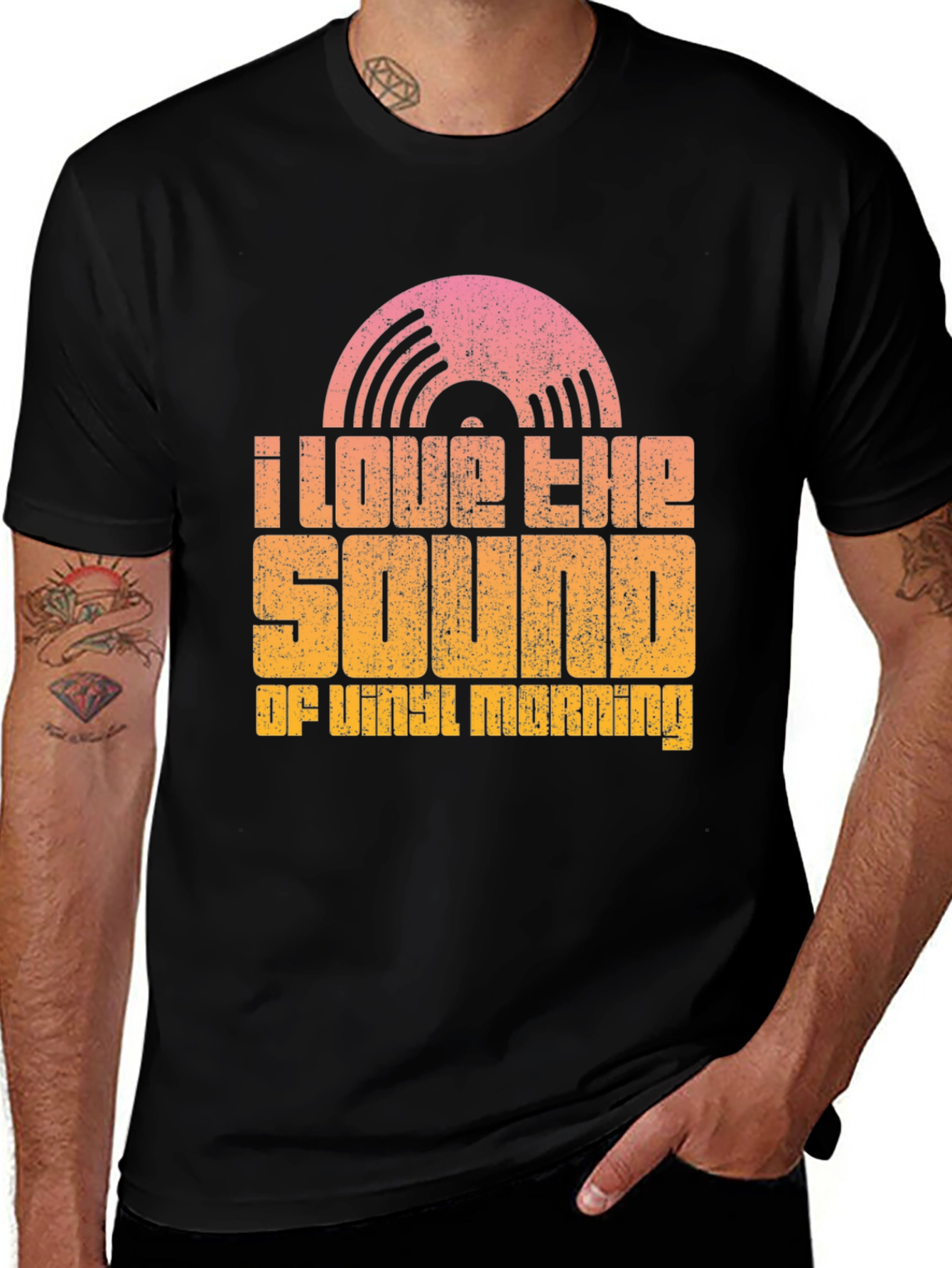 Variant 17 of Vinyl Morning Graphic Tee - Retro Music Lover Shirt