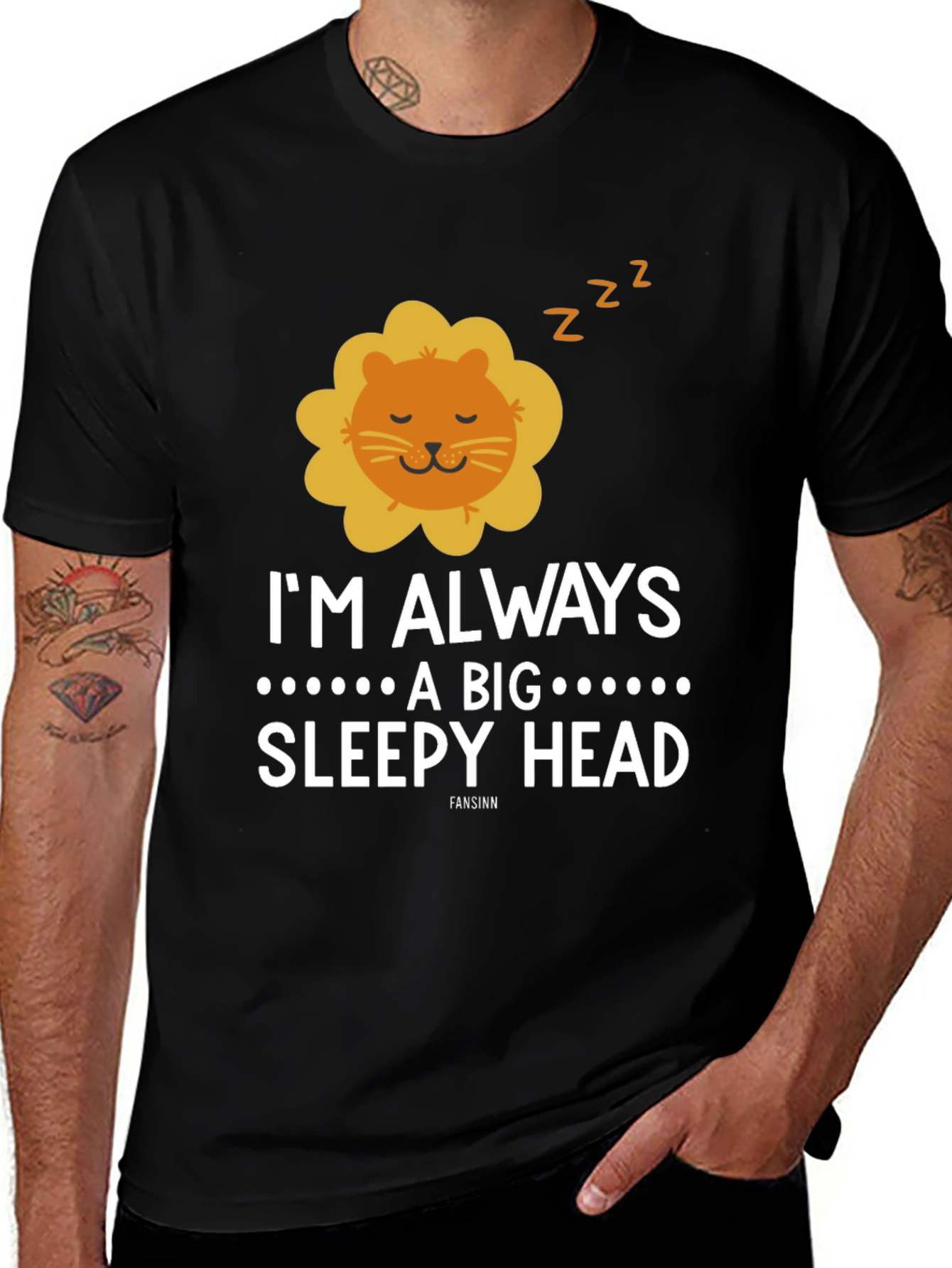 Variant 20 of Sleepy Lion Graphic Tee - Always a Big Sleepy Head
