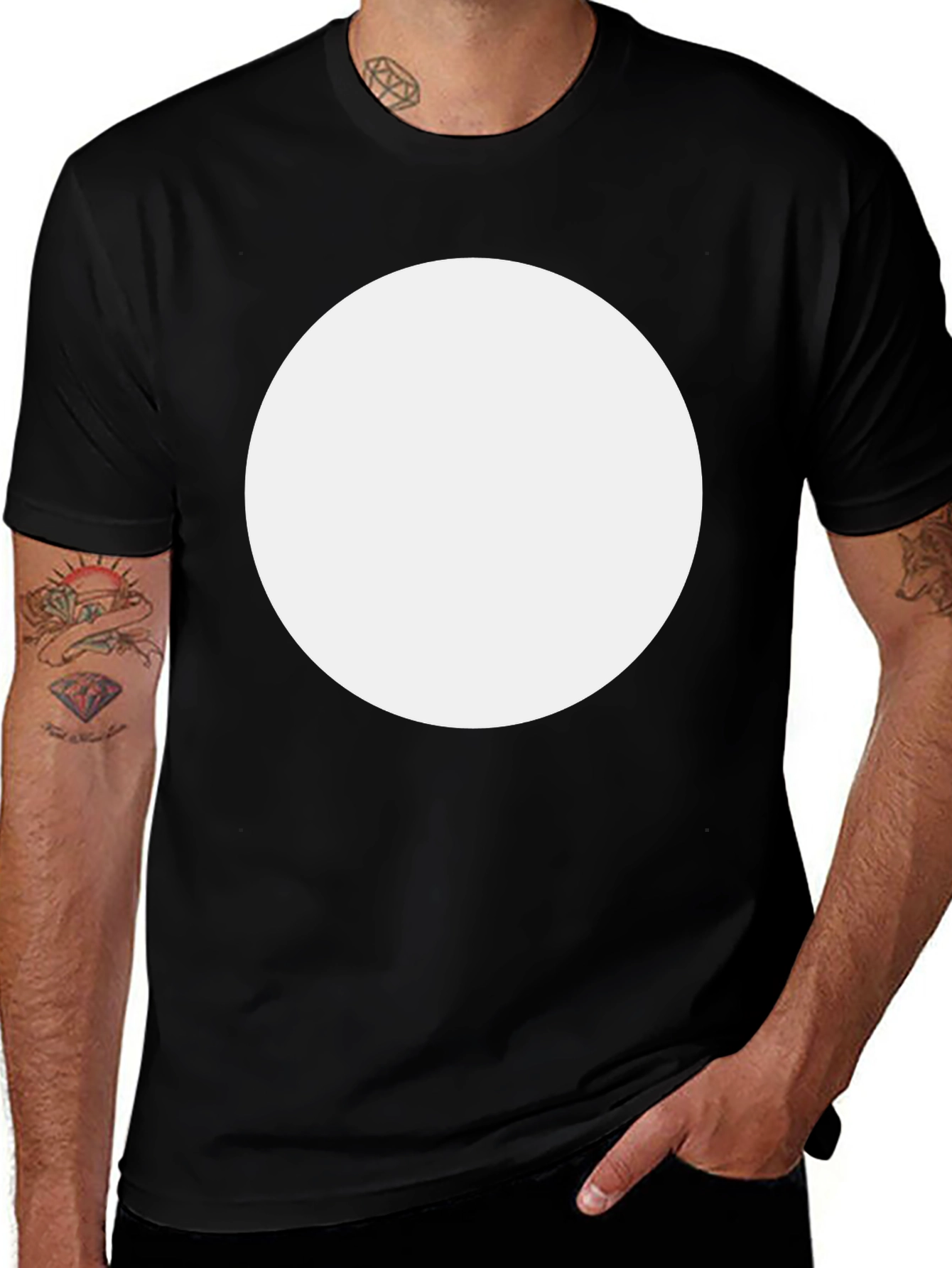 Variant 7 of Black T-Shirt with Custom Circle Graphic