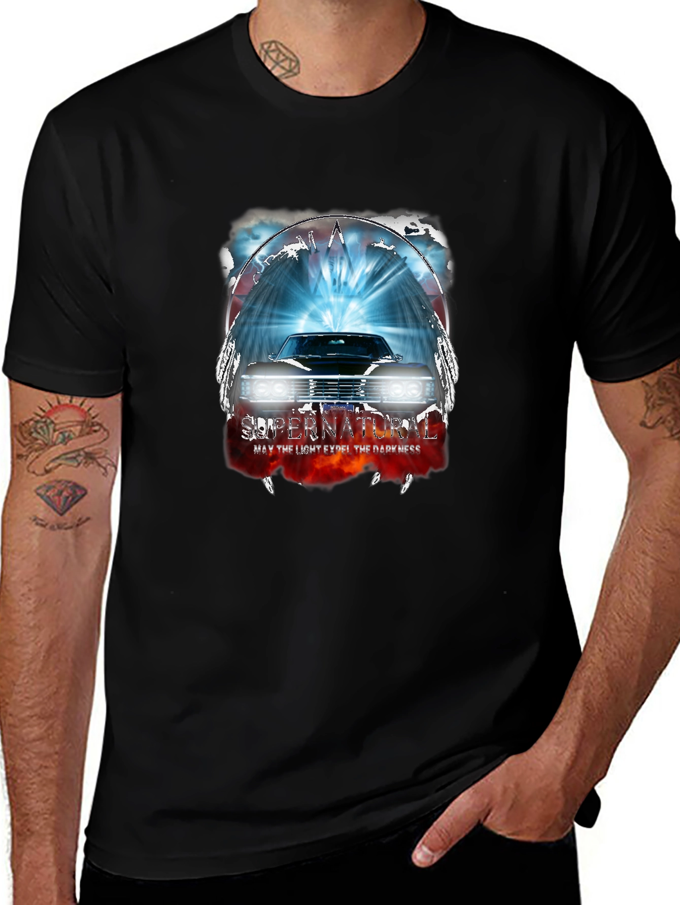 Supernatural Car Graphic T-Shirt - Men's Black Tee
