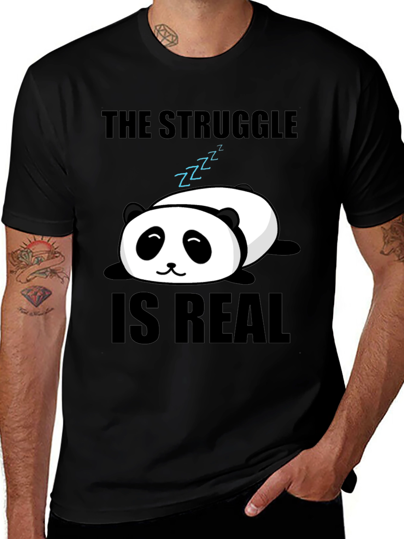 Variant 6 of The Struggle Is Real Panda T-Shirt