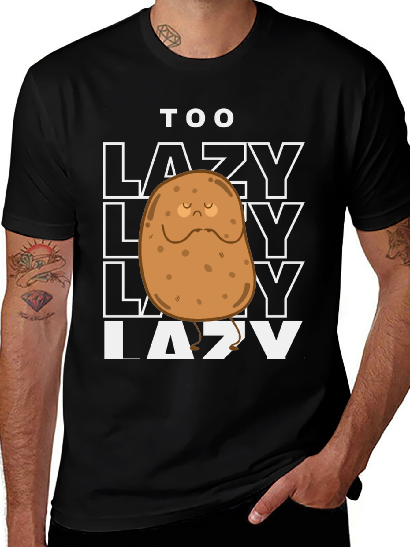 Variant 5 of Funny Too Lazy Potato Graphic T-Shirt