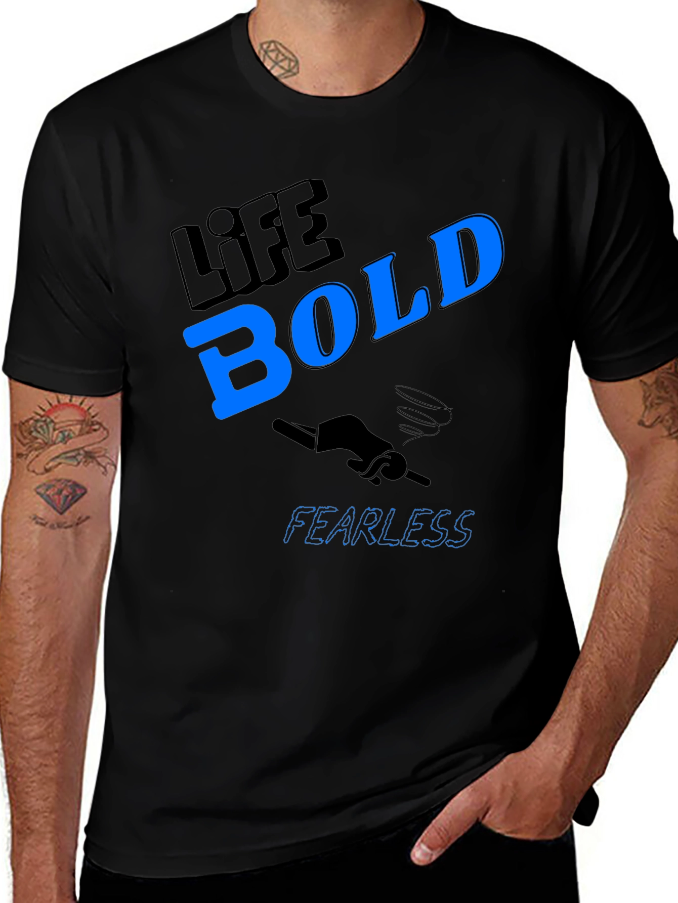 Variant 21 of Life Bold Fearless Graphic Tee - Black