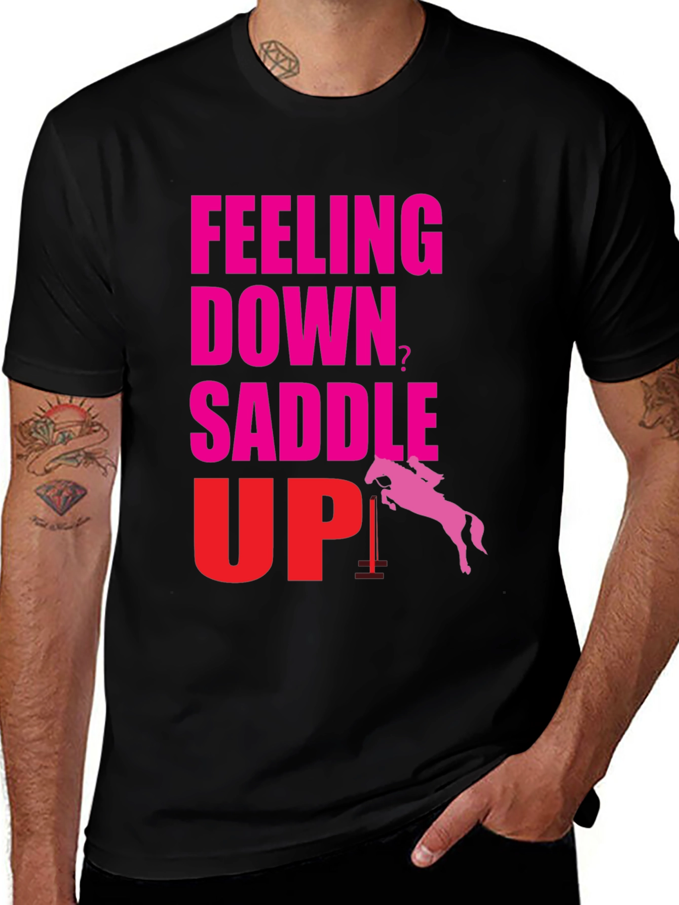 Variant 5 of Feeling Down Saddle Up T-Shirt - Equestrian Style