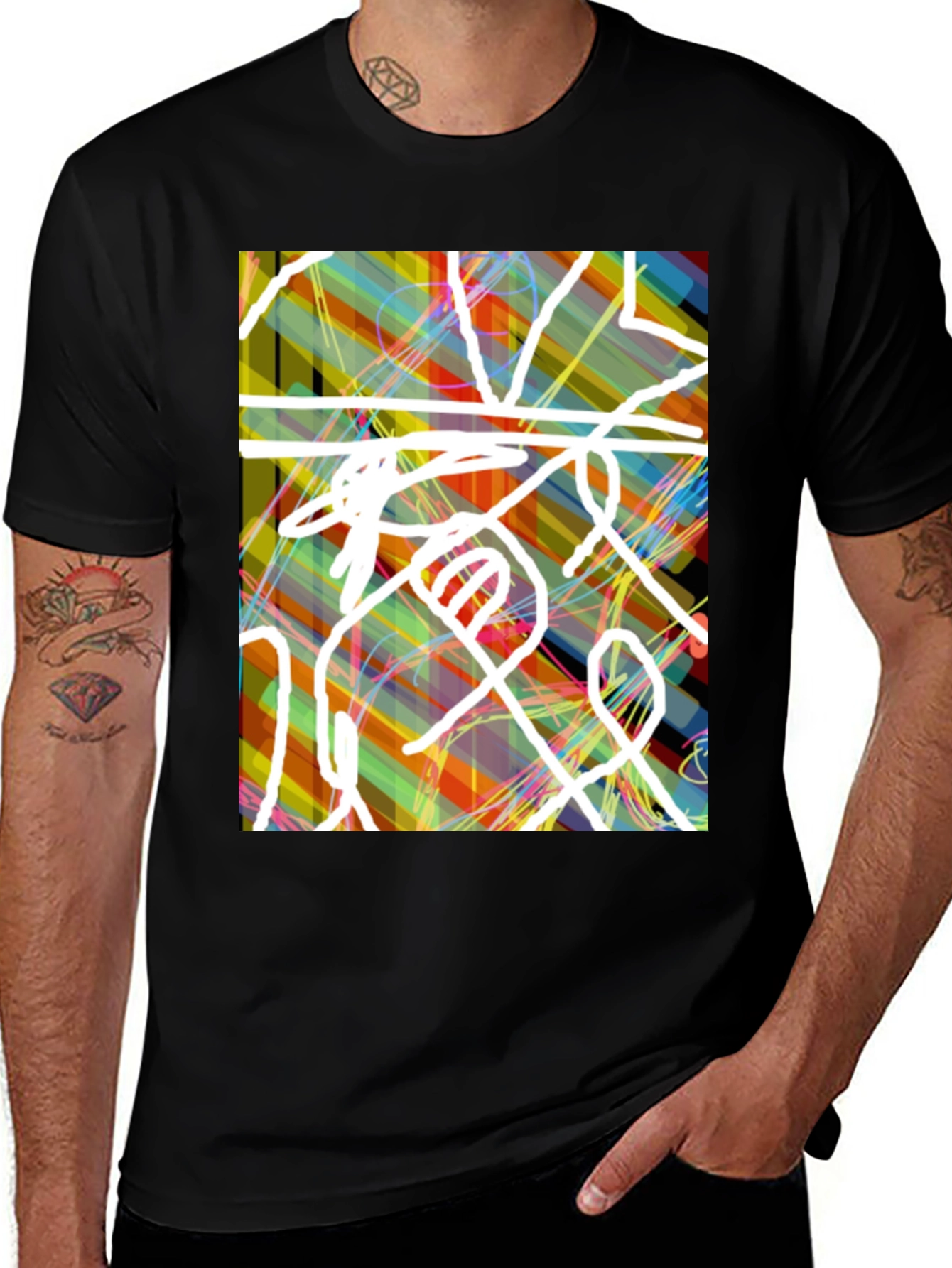 Variant 10 of Abstract Art Men's Graphic Tee - Modern Streetwear