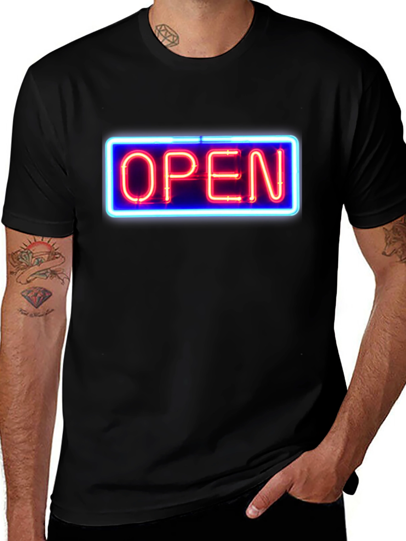 Variant 30 of Neon Open Sign Graphic T-Shirt