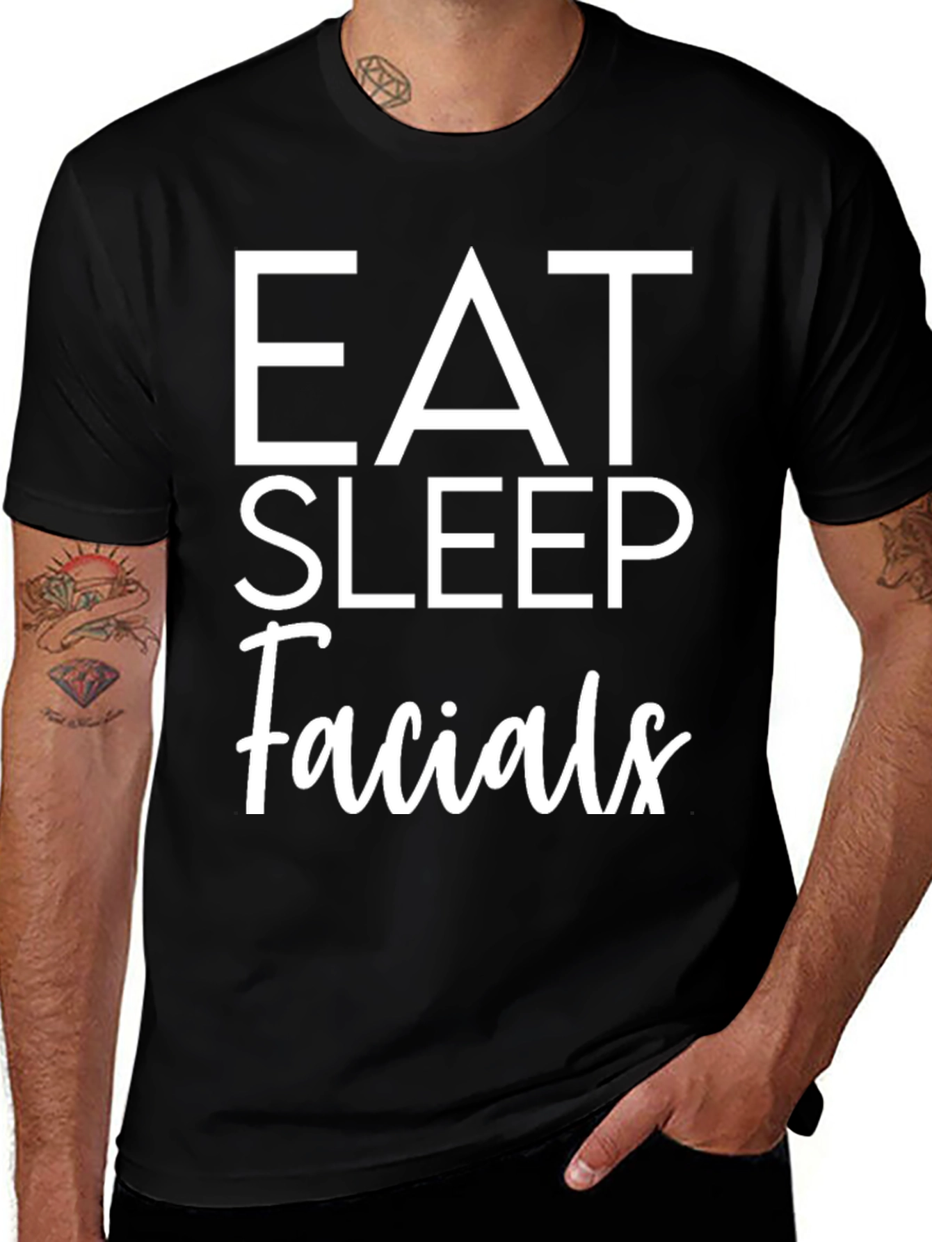 Variant 29 of Eat Sleep Facials Graphic Tee - Black