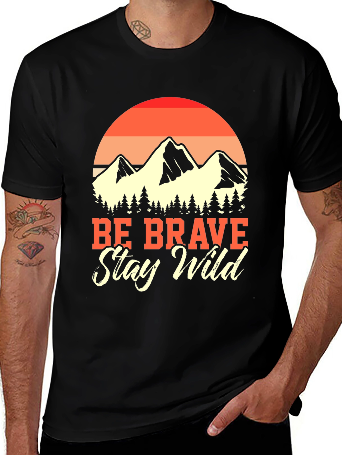 Variant 28 of Be Brave Stay Wild Graphic Tee