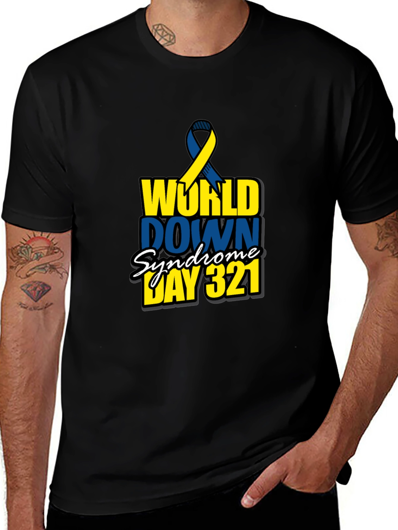 Black World Down Syndrome Awareness Day 321 Black T-Shirt main image