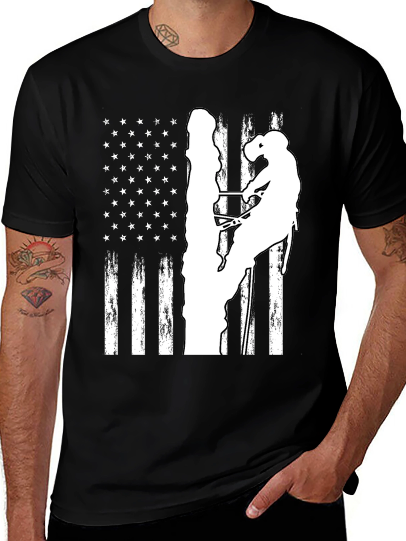 Variant 20 of Lineman American Flag T-Shirt