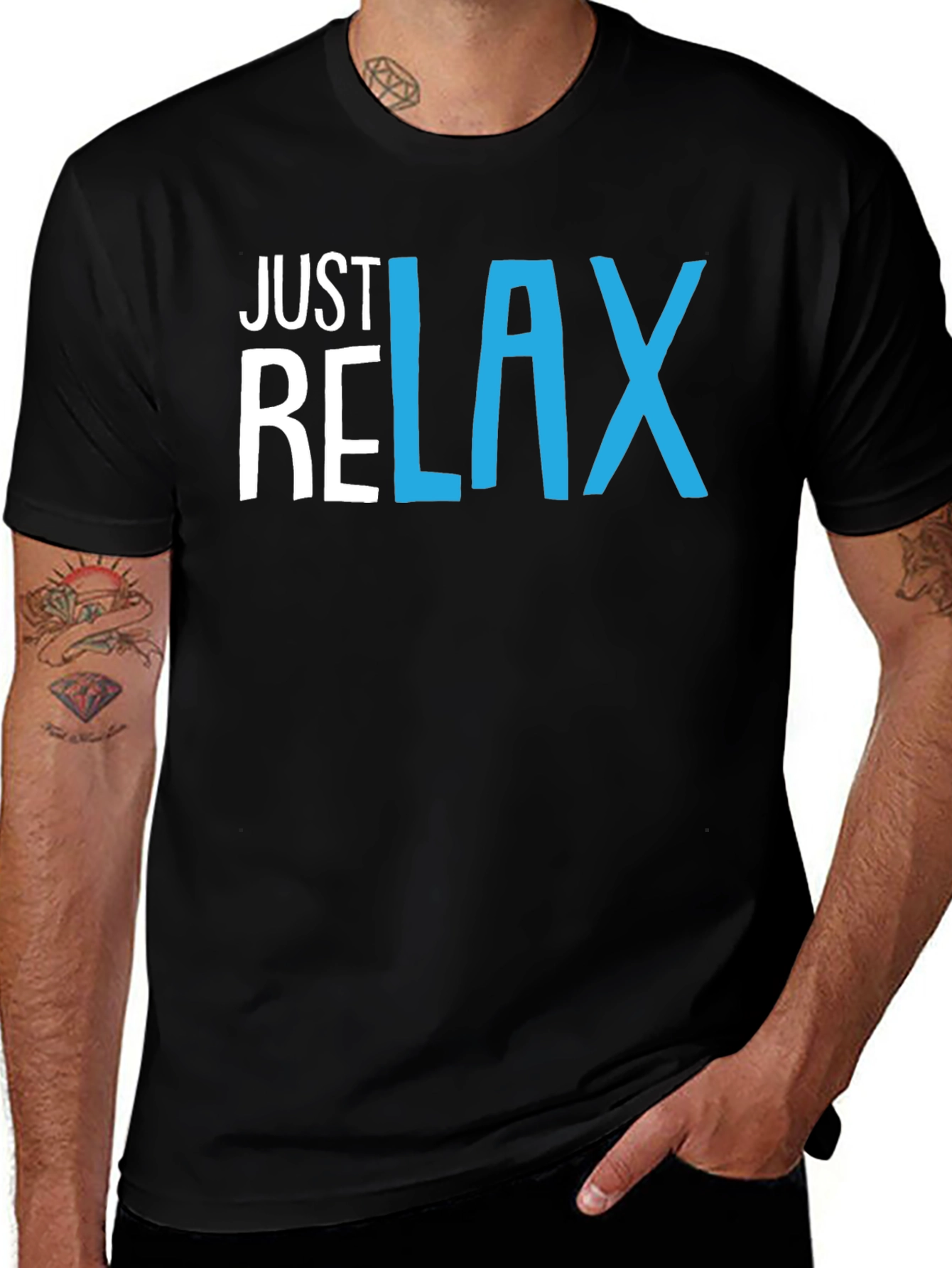 Variant 23 of Just Relax Black Graphic Tee