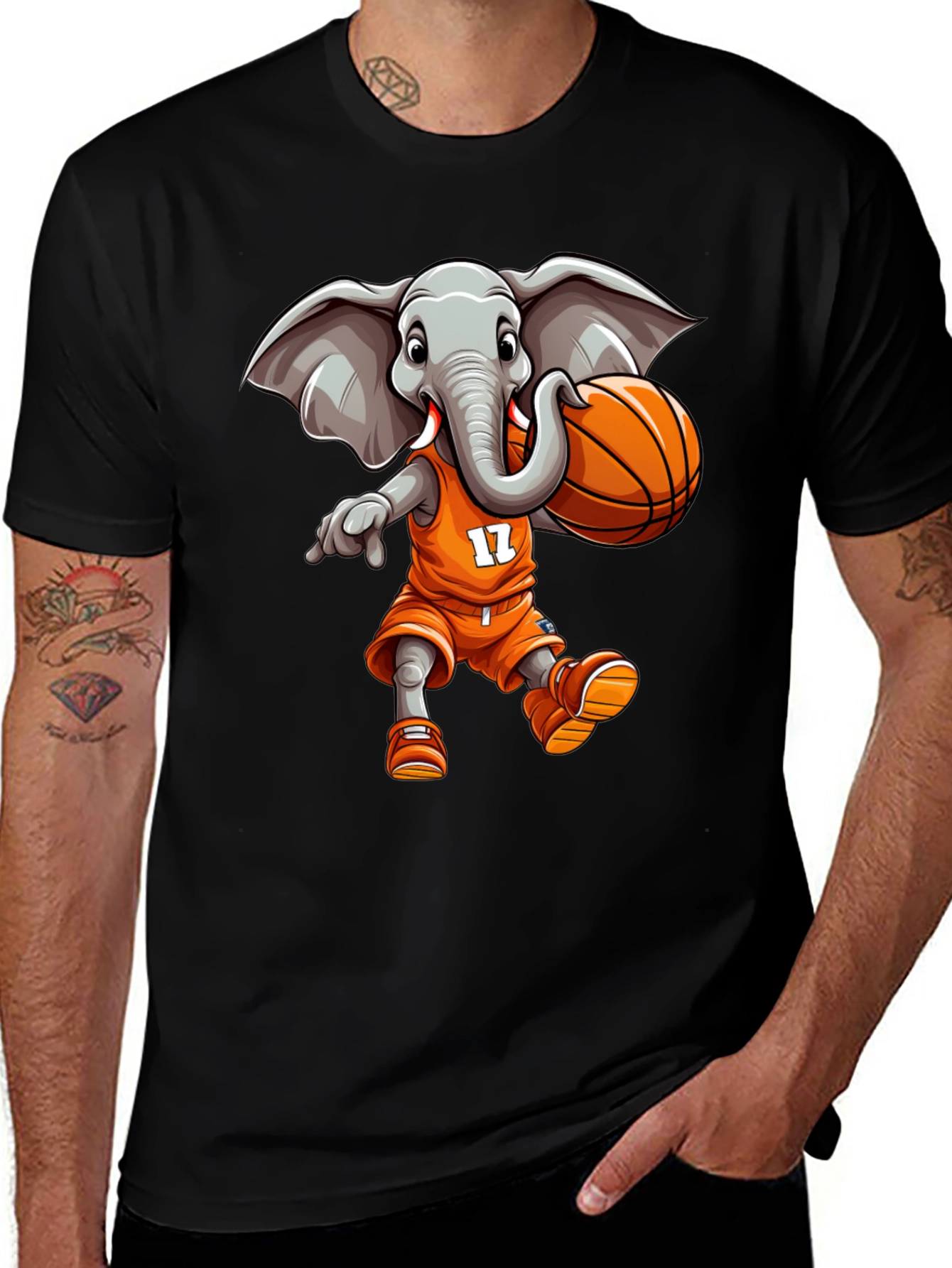 Variant 16 of Elephant Basketball Player T-Shirt