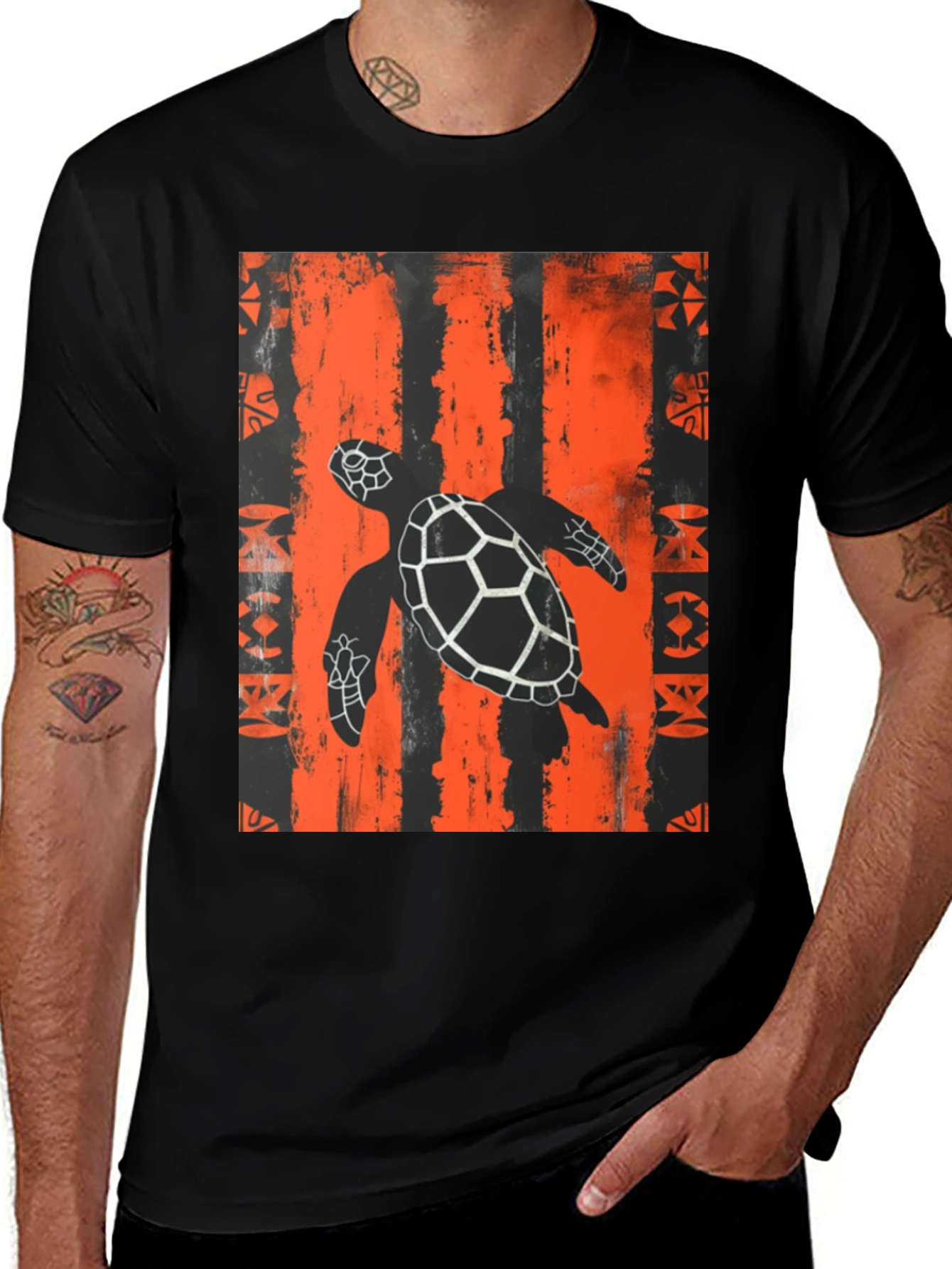 Variant 30 of Turtle Graphic Tee - Black
