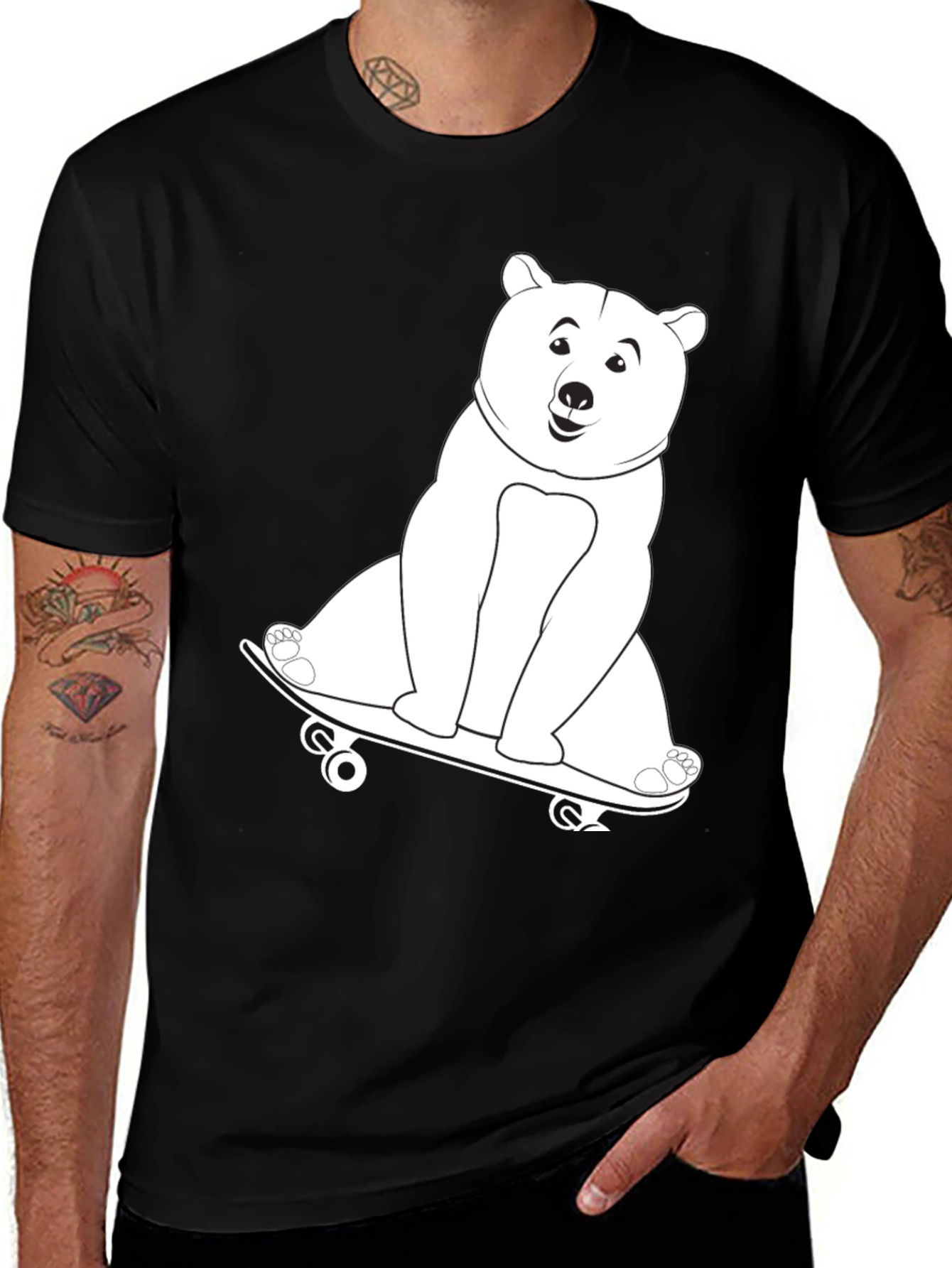 Variant 15 of Cool Bear Skateboard Graphic T-Shirt