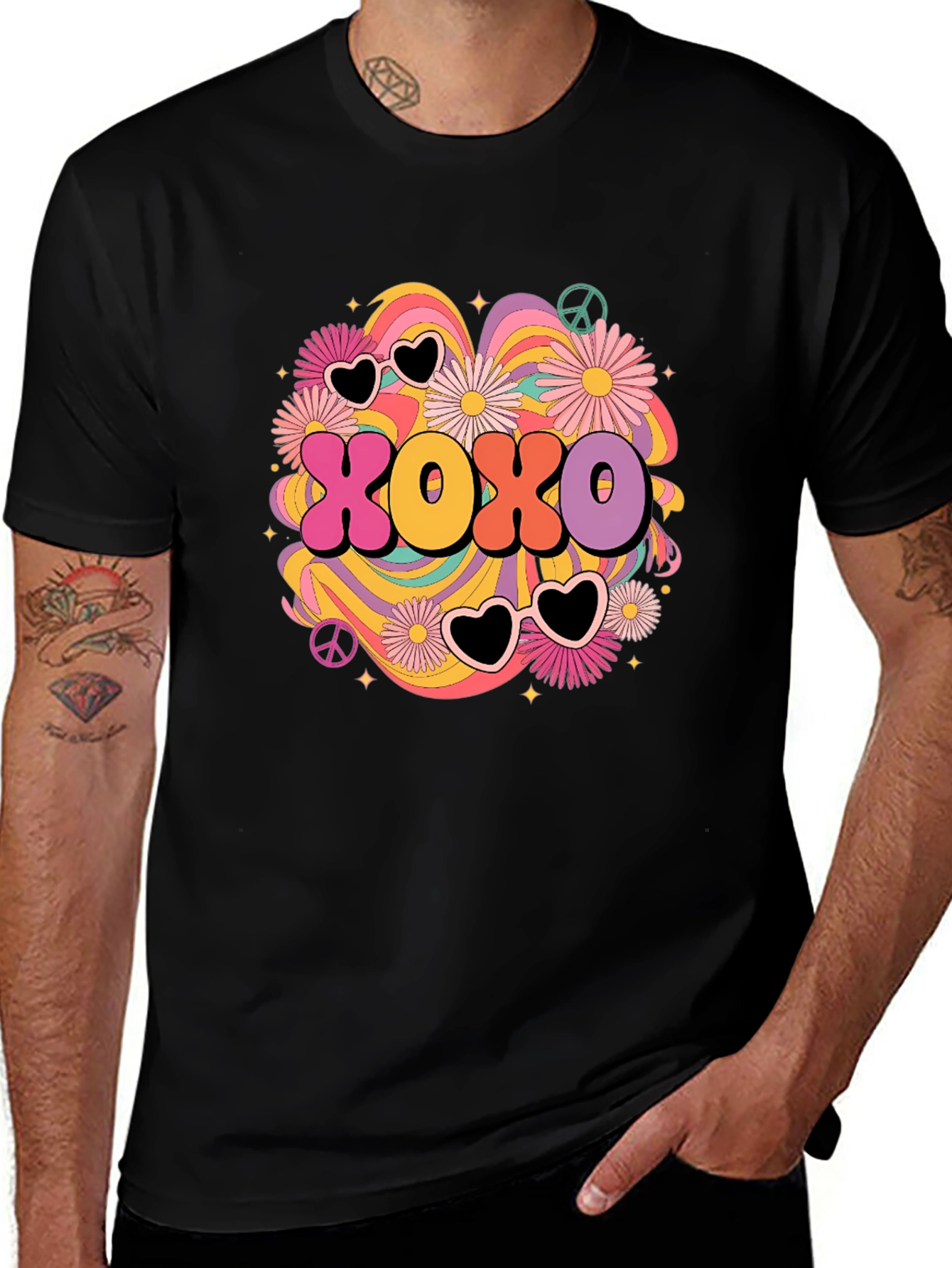 Variant 13 of XOXO Retro Graphic Tee - Hugs & Kisses T-Shirt