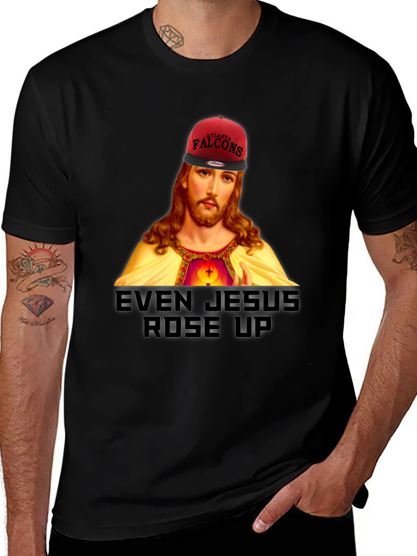 Even Jesus Rose Up Falcons T-Shirt