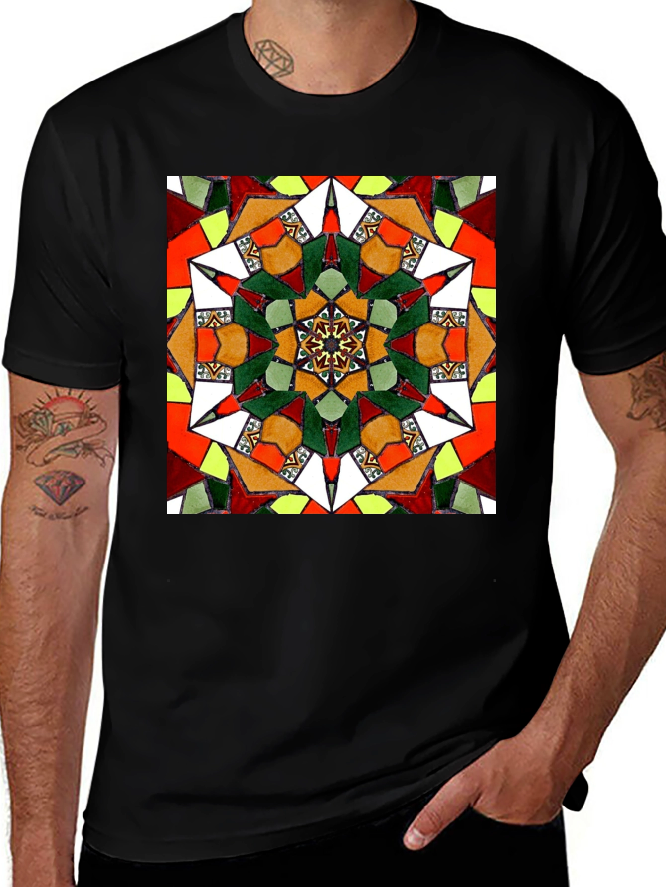 Variant 18 of Geometric Mandala Graphic Tee - Unisex Black T-Shirt