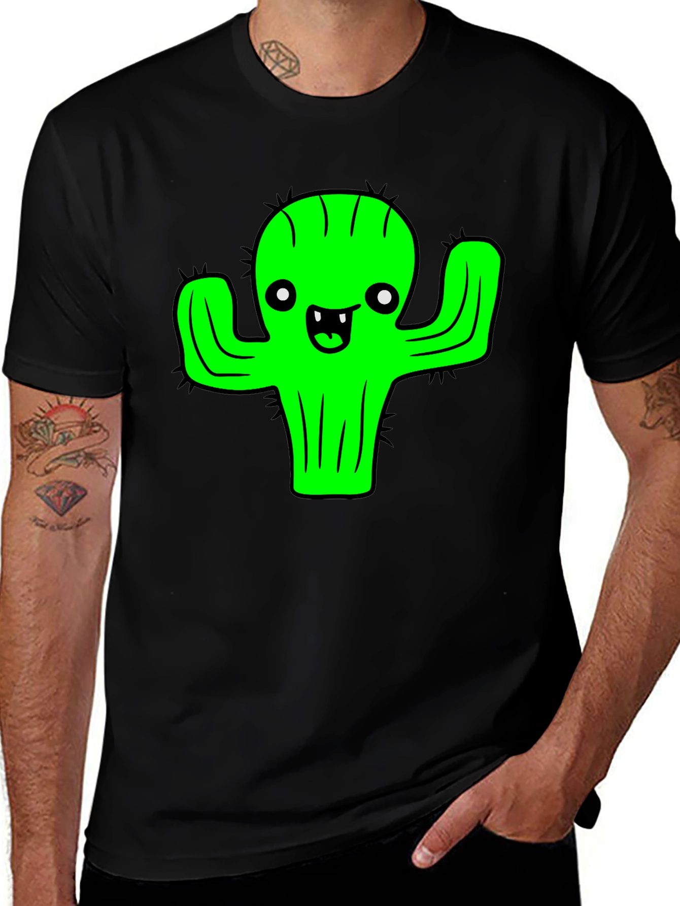 Variant 19 of Funny Cartoon Cactus Graphic T-Shirt