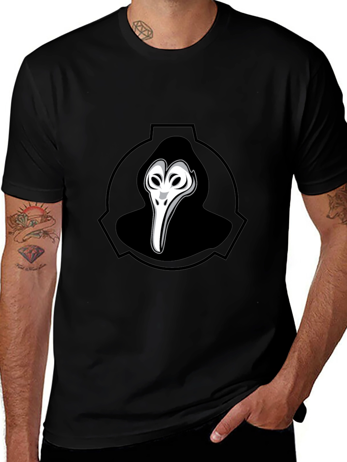 SCP-049 Plague Doctor Graphic T-Shirt - Black