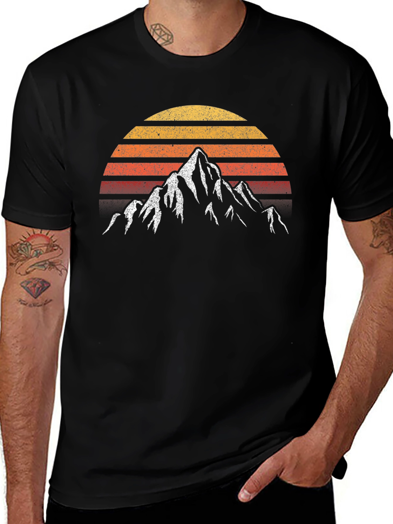 Variant 17 of Retro Mountain Sunset Graphic Tee