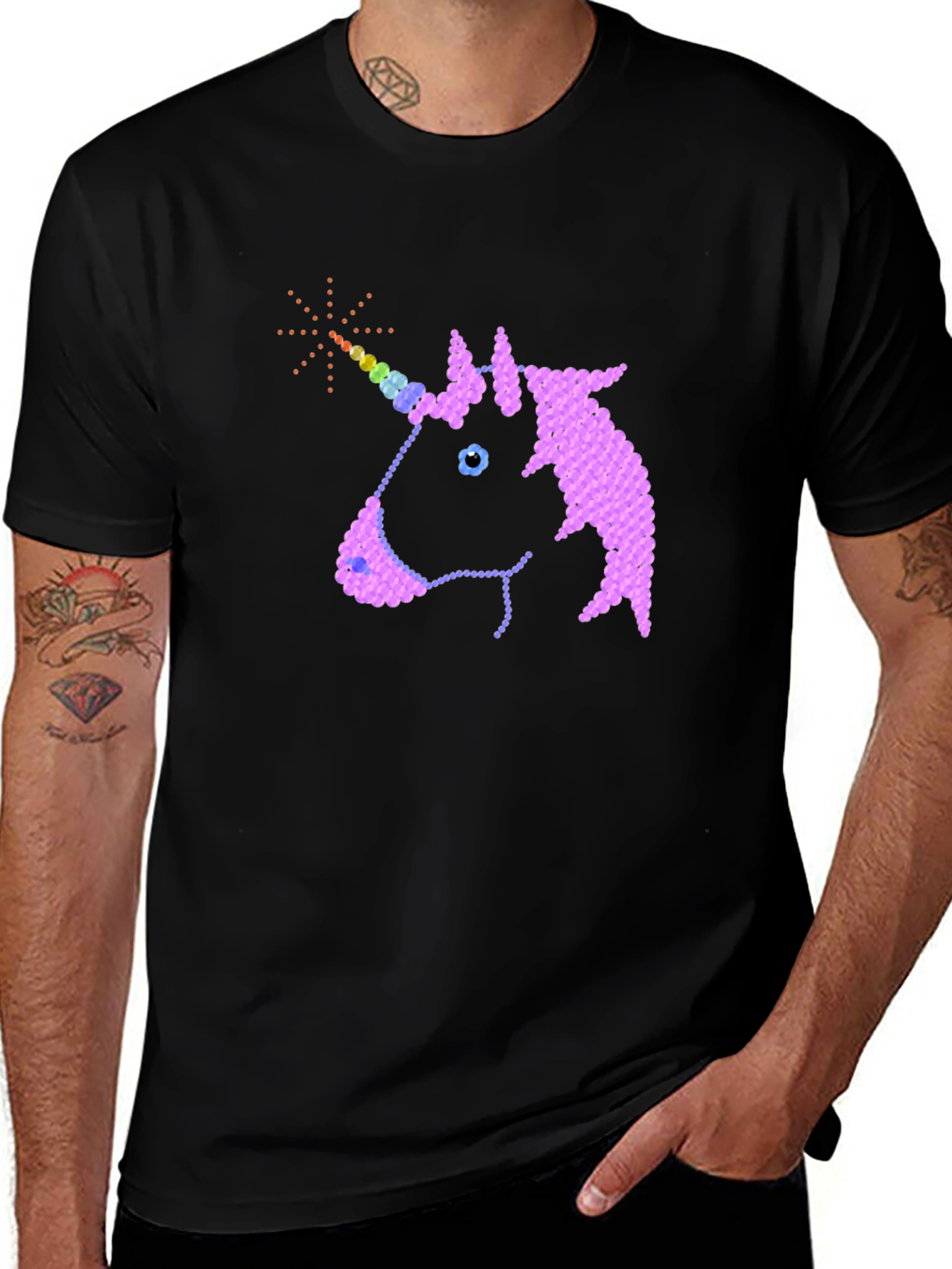 Variant 9 of Unicorn Graphic Black T-Shirt