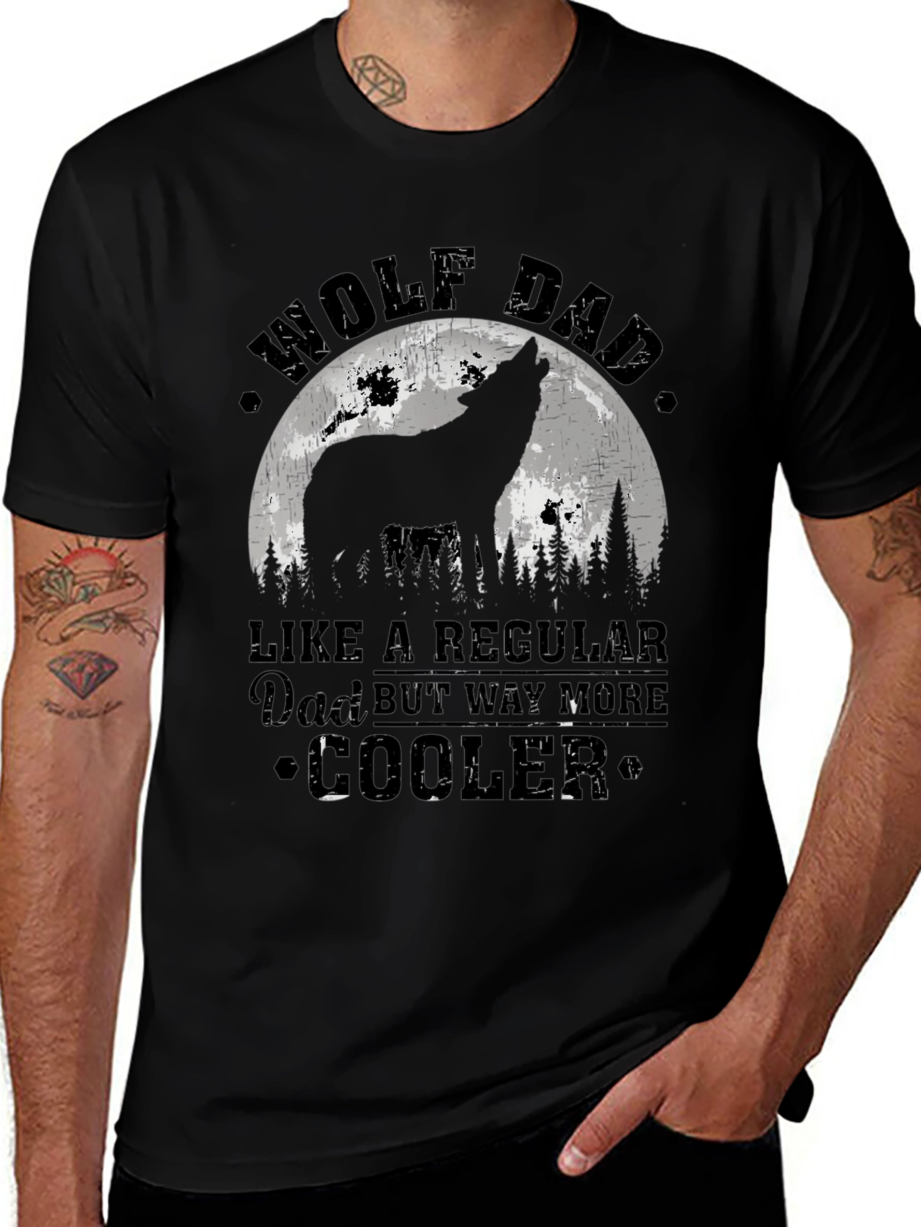 Variant 10 of Wolf Dad T-Shirt - Cool Father's Day Gift