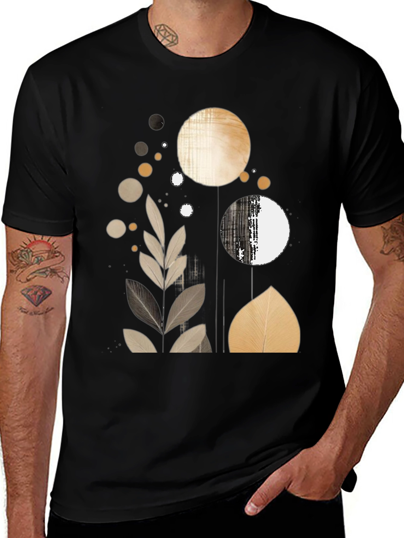 Variant 30 of Abstract Leaf Print T-Shirt