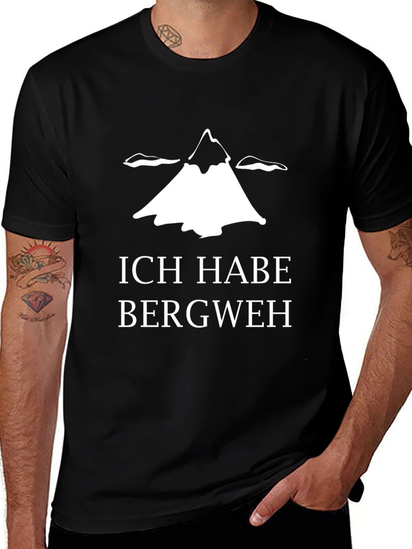 Variant 9 of Ich Habe Bergweh Black Graphic T-Shirt