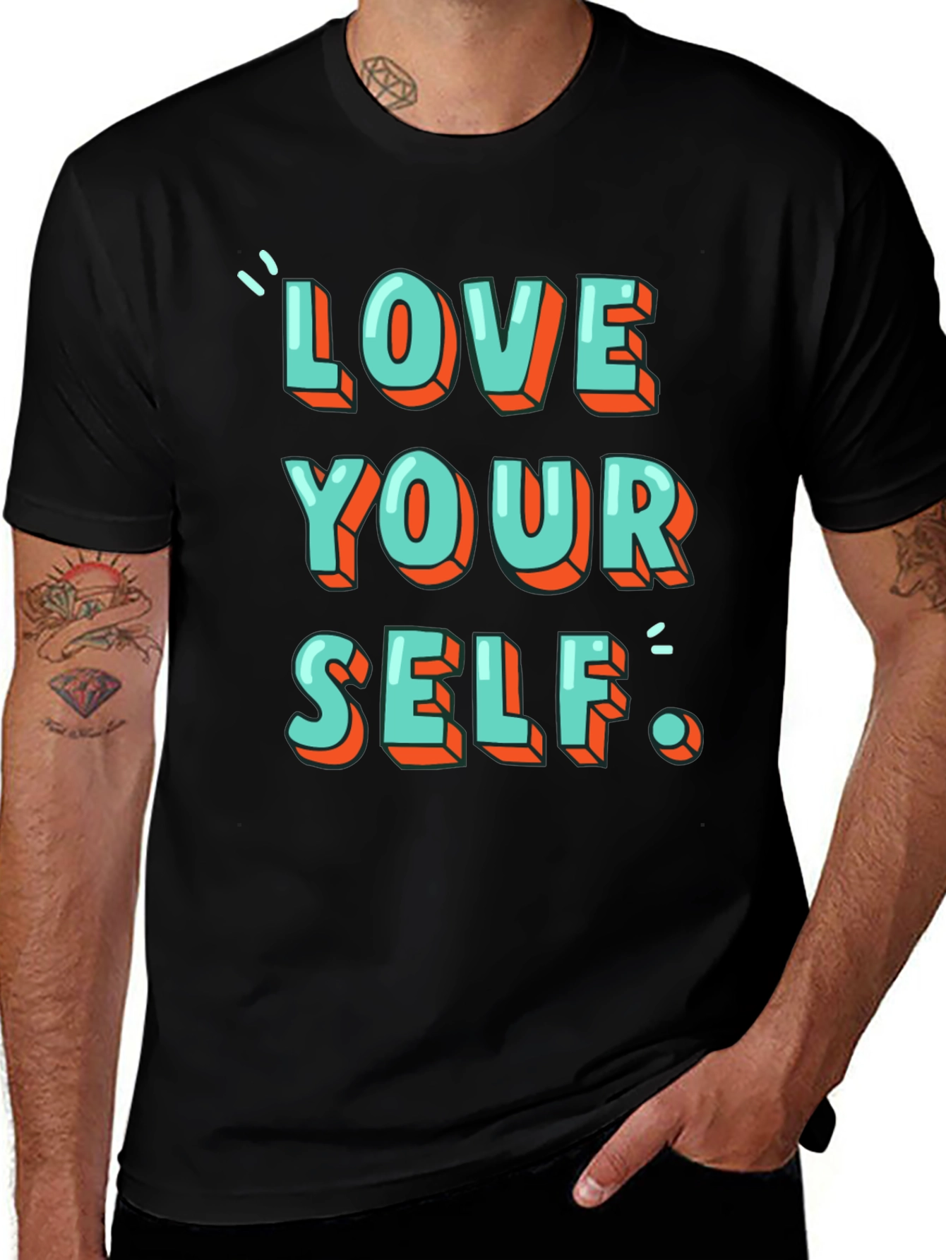 Black Love Yourself Graphic Tee - Black main image