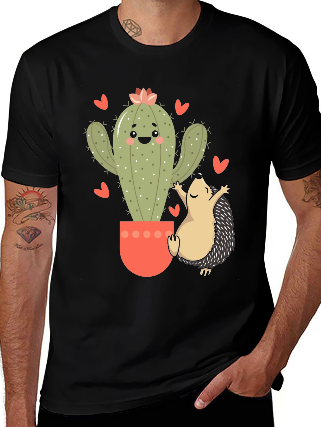 Variant 28 of Cute Cactus & Hedgehog Graphic Tee