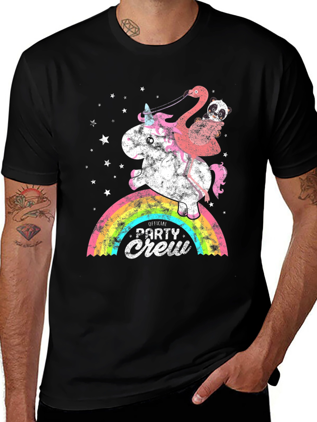 Variant 24 of Unicorn Flamingo Party Crew Graphic Tee