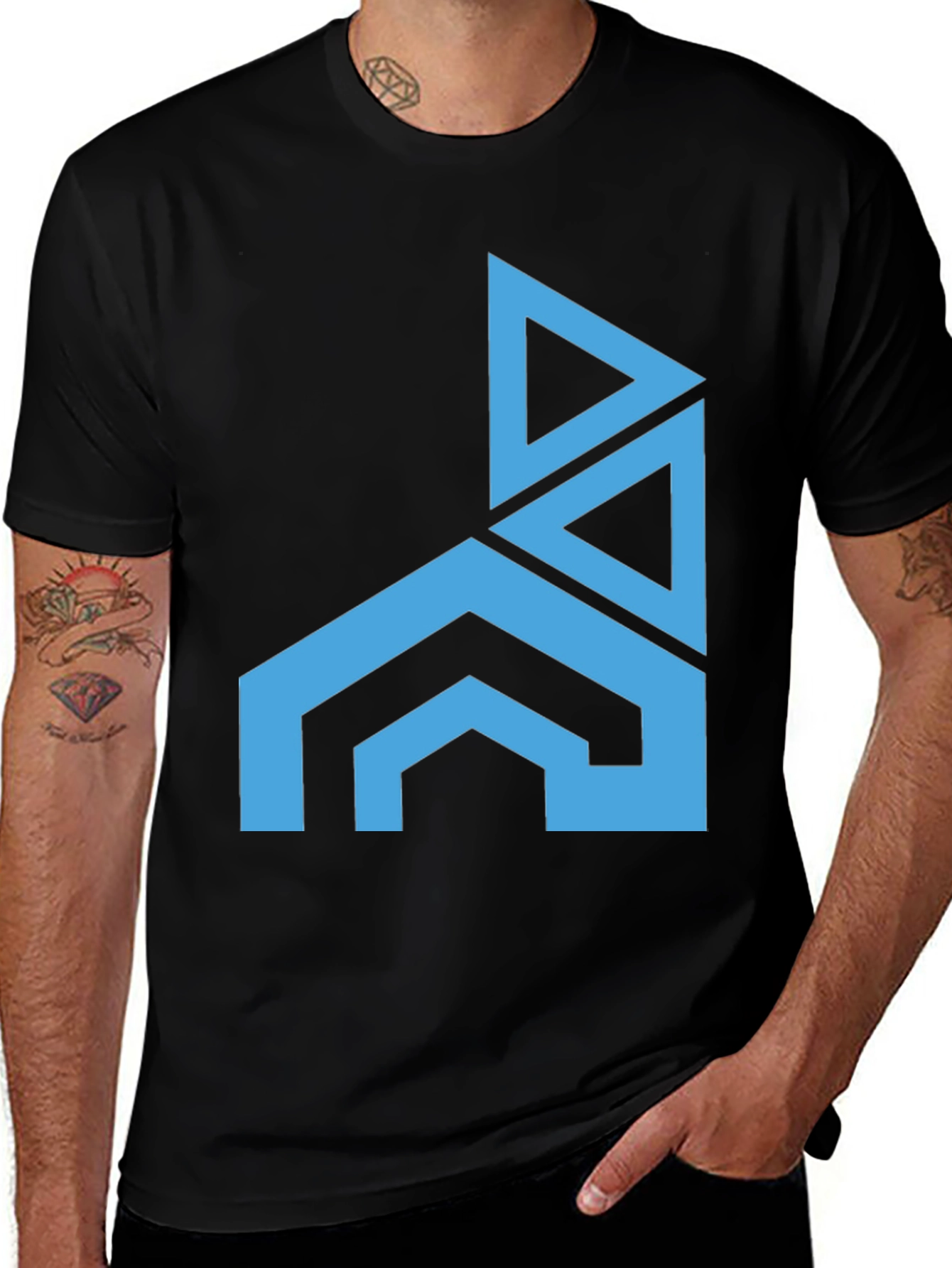 Variant 22 of Geometric Design Black T-Shirt
