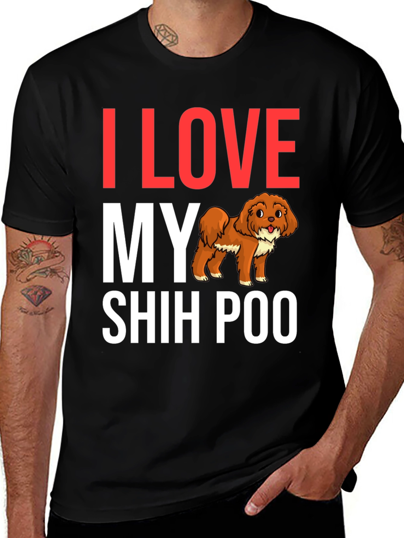 I Love My Shih Poo T-Shirt - Dog Breed Tee
