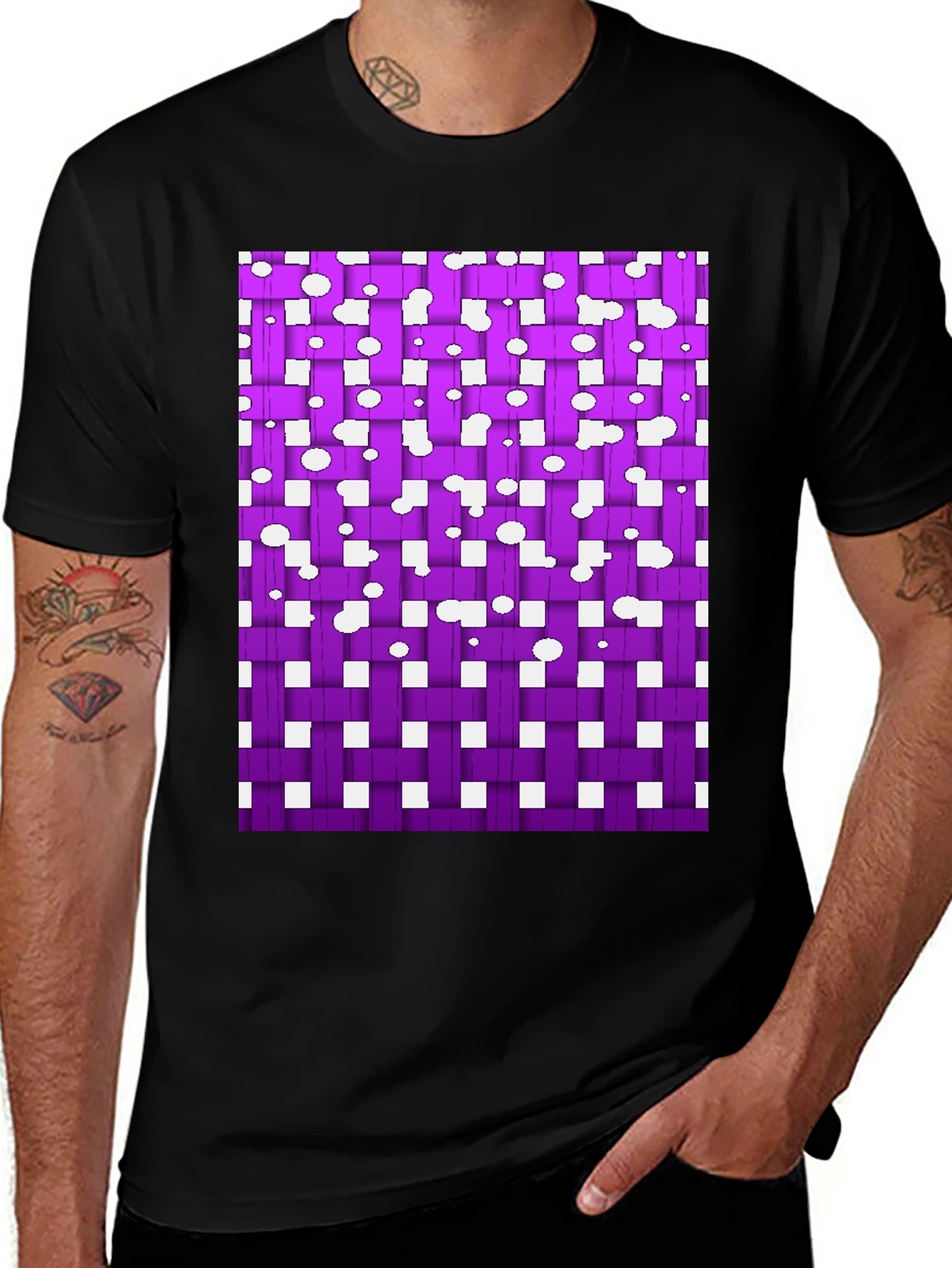 Abstract Woven Pattern T-Shirt