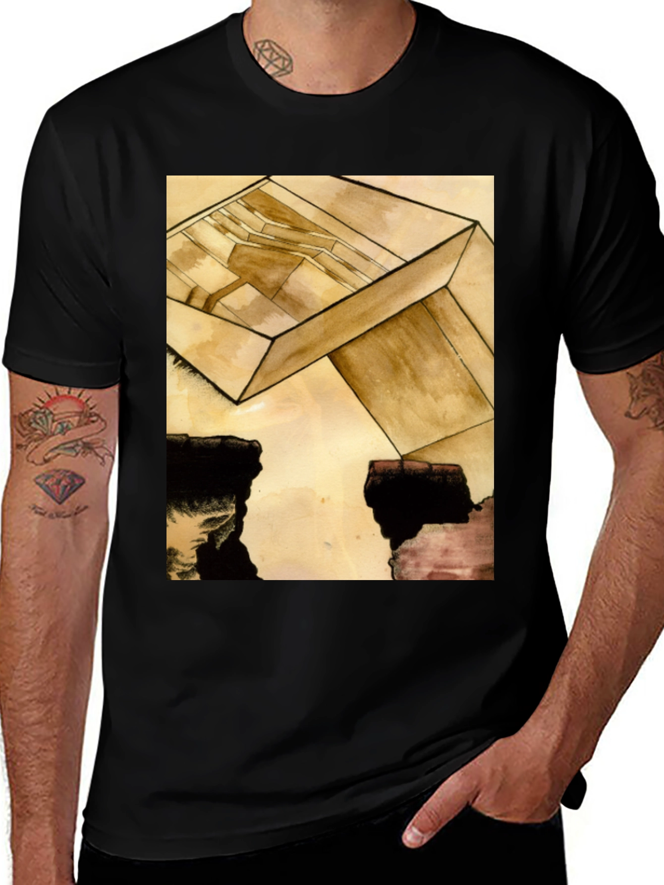 Variant 6 of Abstract Cube Graphic Tee - Modern Art T-Shirt