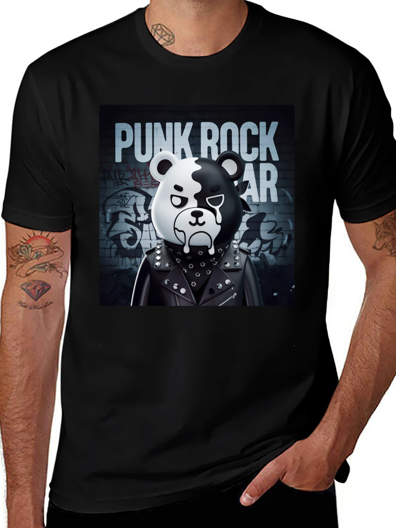 Variant 22 of Punk Rock Bear Graphic T-Shirt