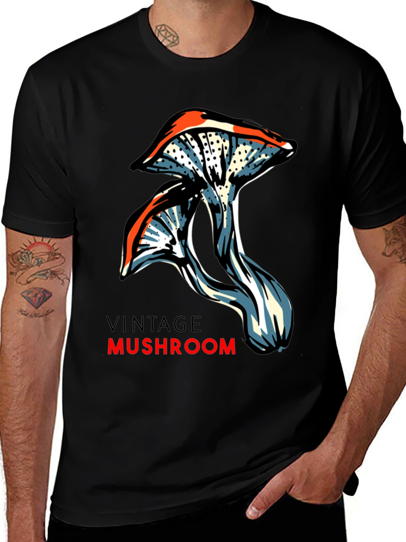 Variant 30 of Vintage Mushroom Graphic Print T-Shirt