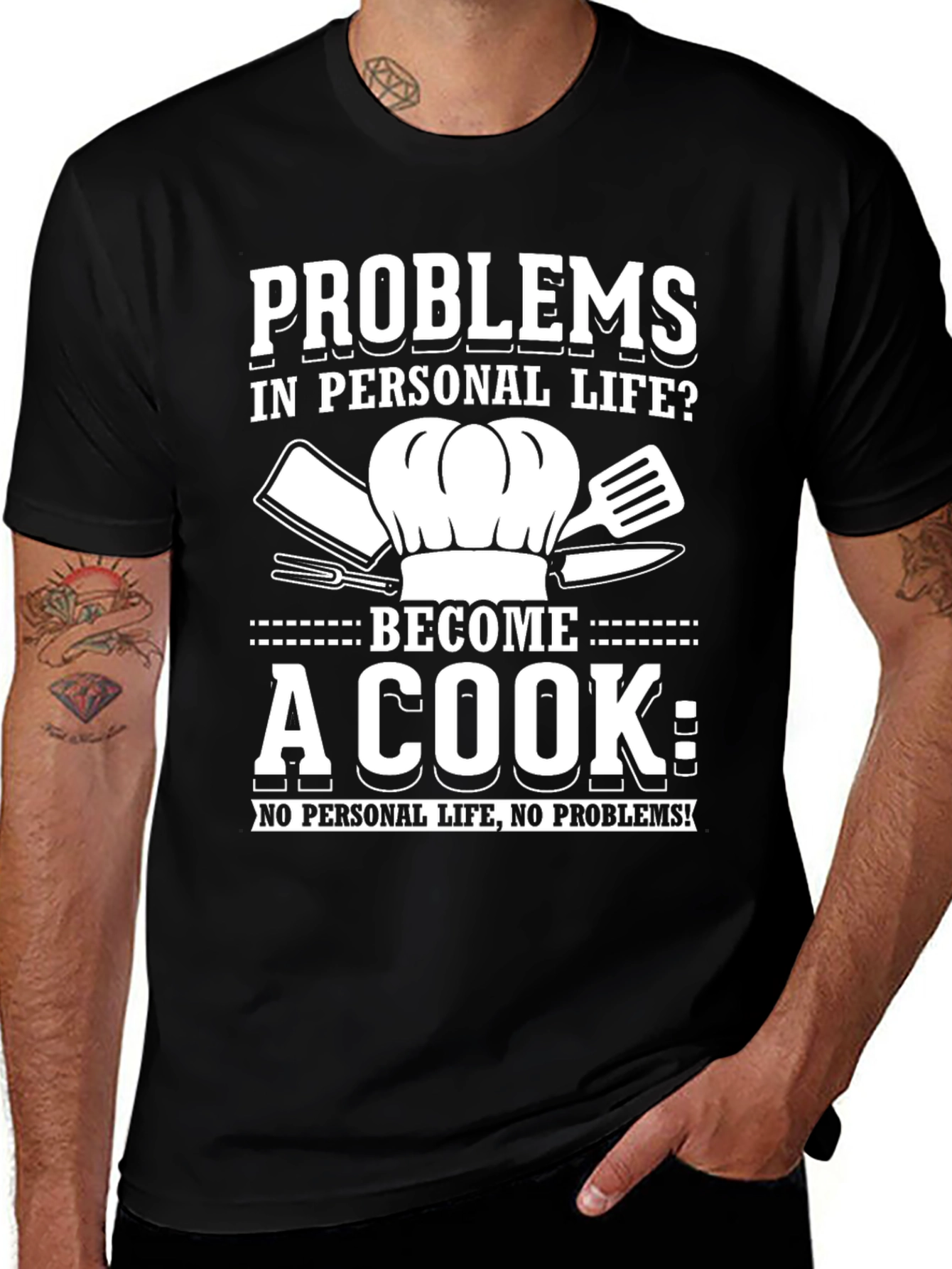 Problems? Become a Cook Graphic Tee - Black