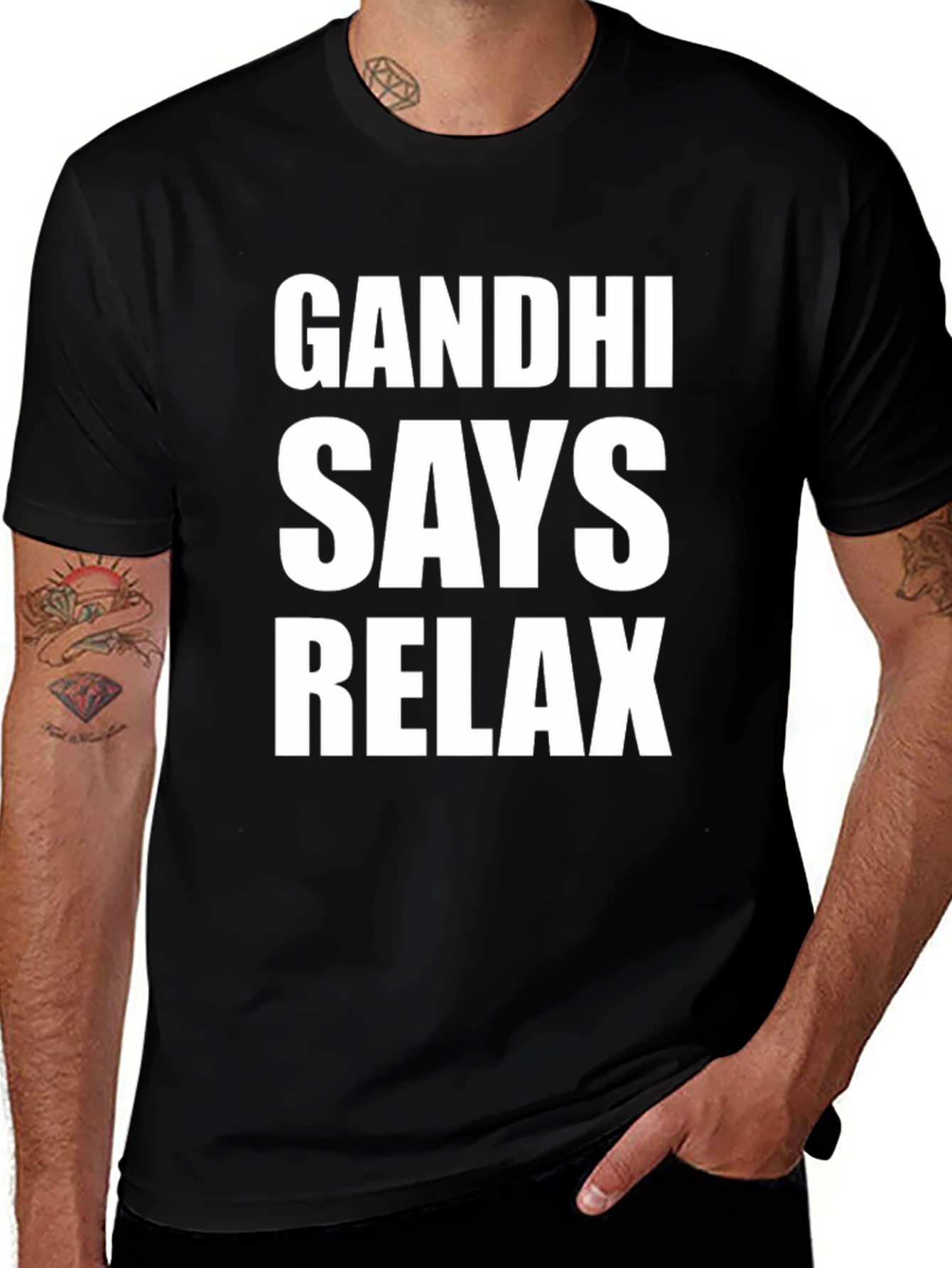 Variant 19 of Gandhi Says Relax Graphic T-Shirt