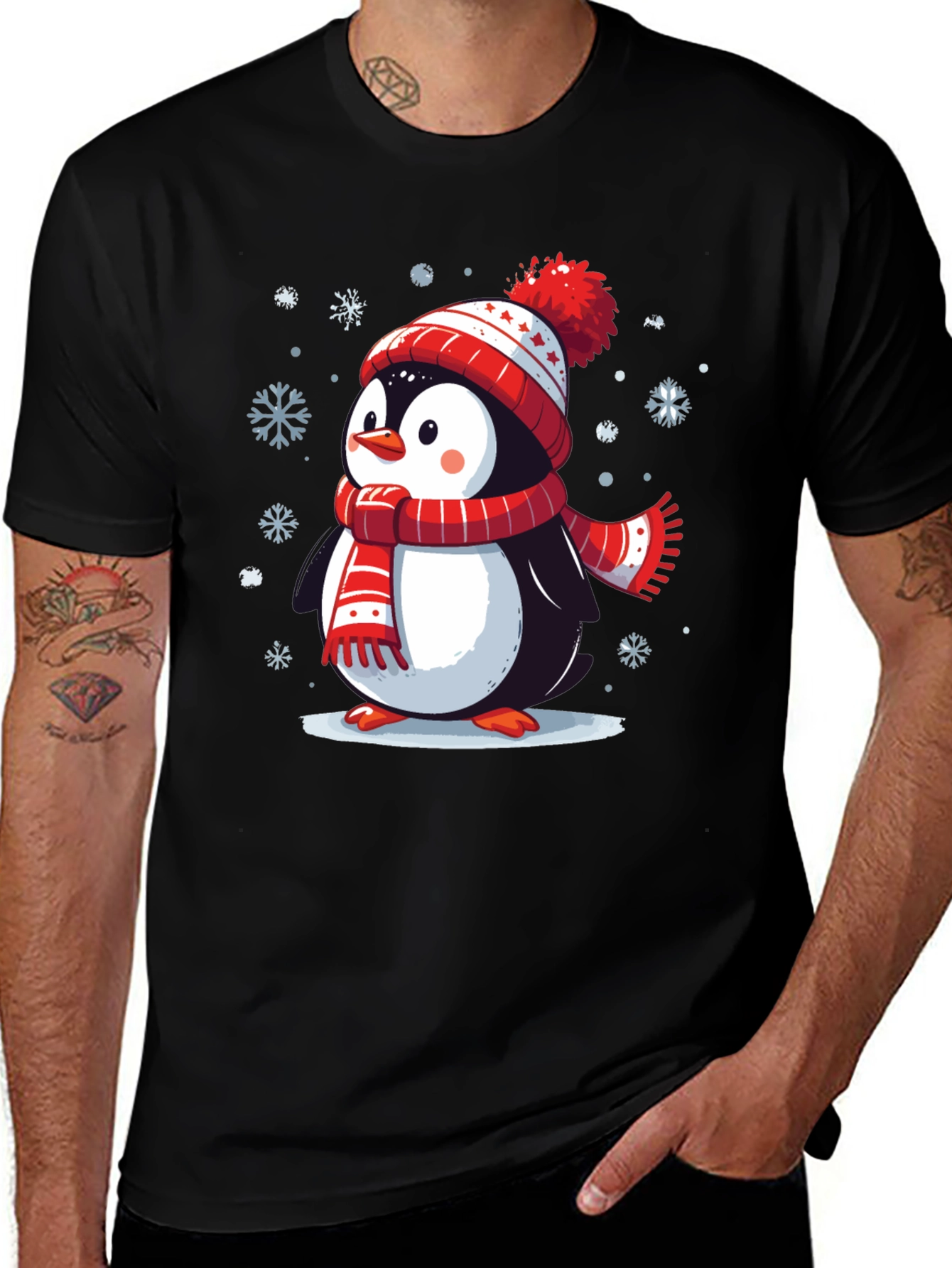 Variant 24 of Winter Penguin Graphic Tee - Holiday Apparel