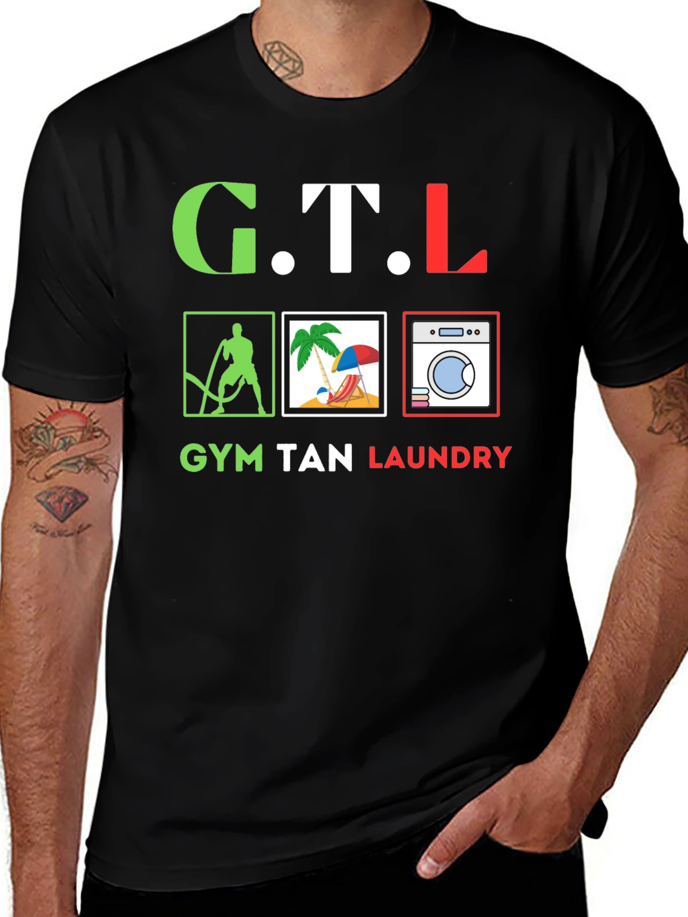Gym Tan Laundry T-Shirt | Men's Funny Graphic Tee