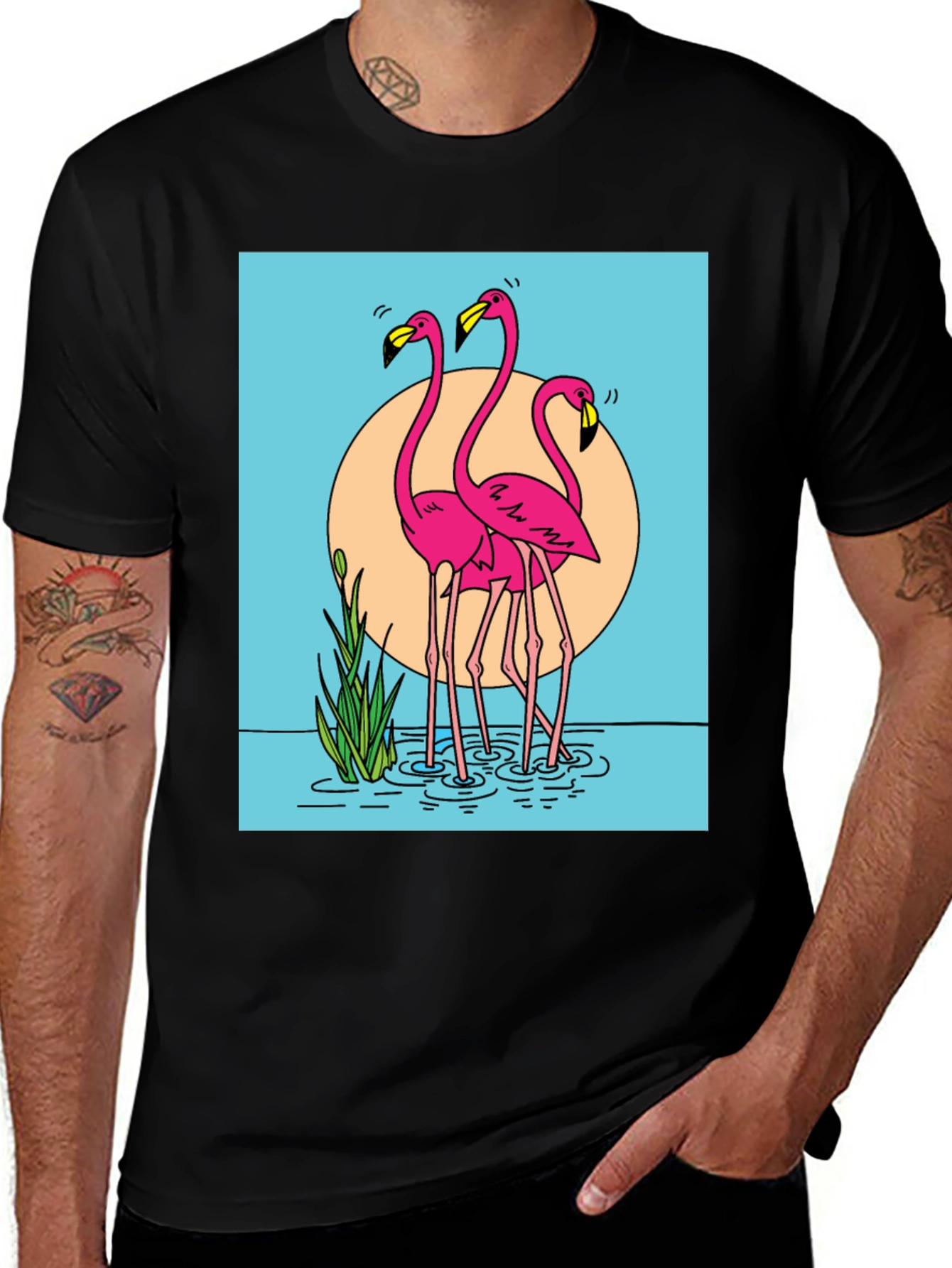 Variant 11 of Flamingo Graphic Tee - Tropical Bird Shirt