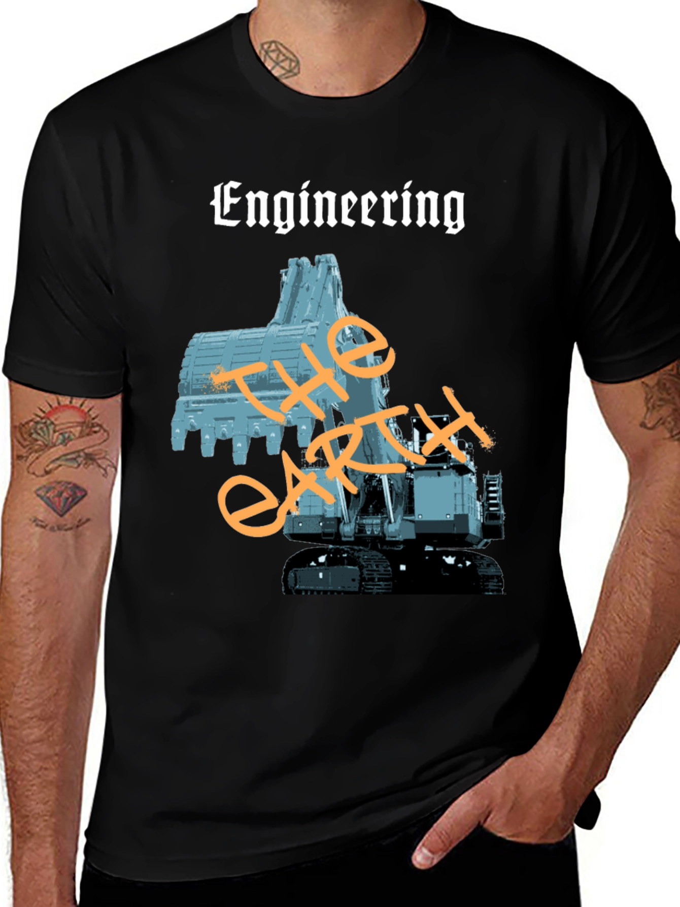 Variant 23 of Engineering The Earth Black Graphic T-Shirt