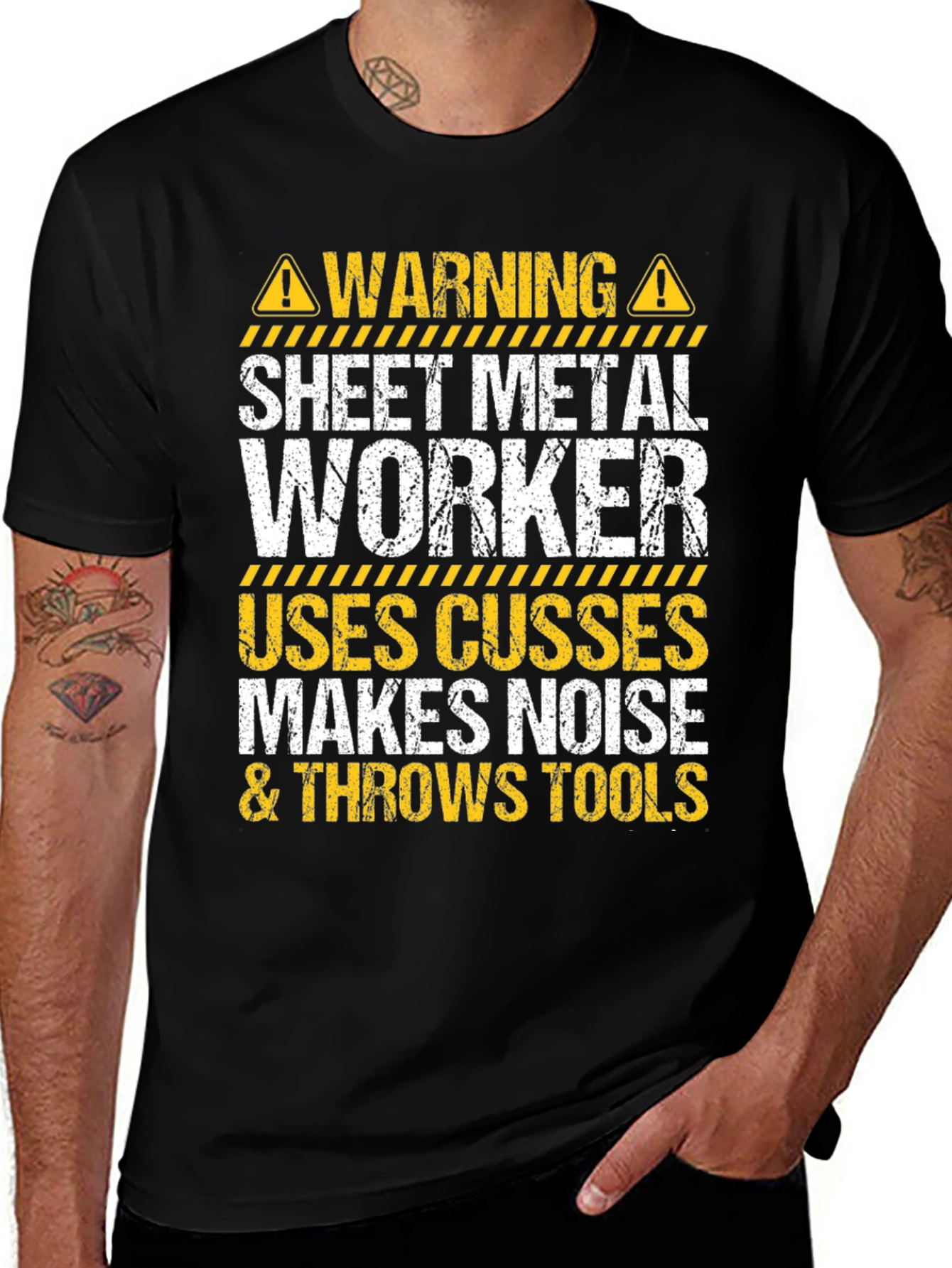 Variant 14 of Warning Sheet Metal Worker T-Shirt