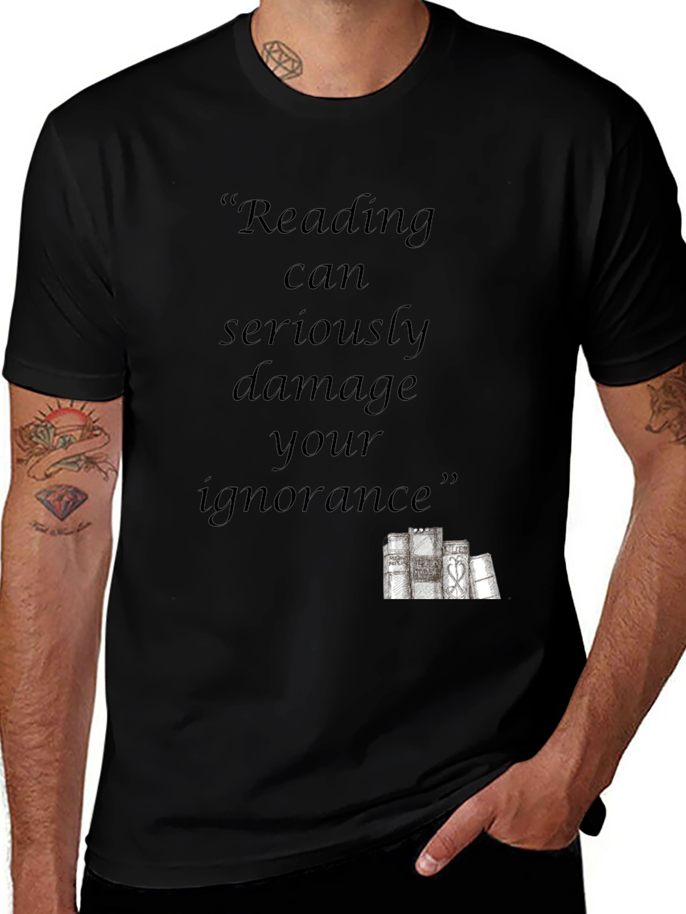 Variant 18 of Reading Can Damage Your Ignorance Black T-Shirt