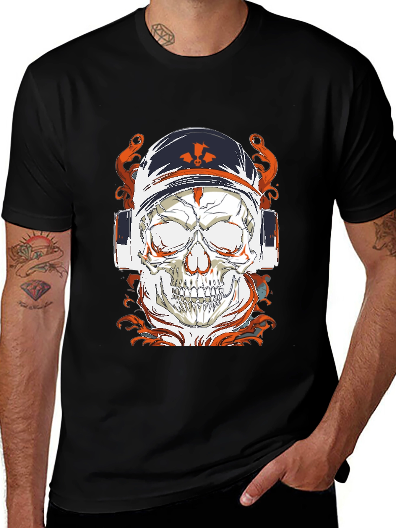 Variant 4 of Skull Astronaut Graphic Print Men's T-Shirt