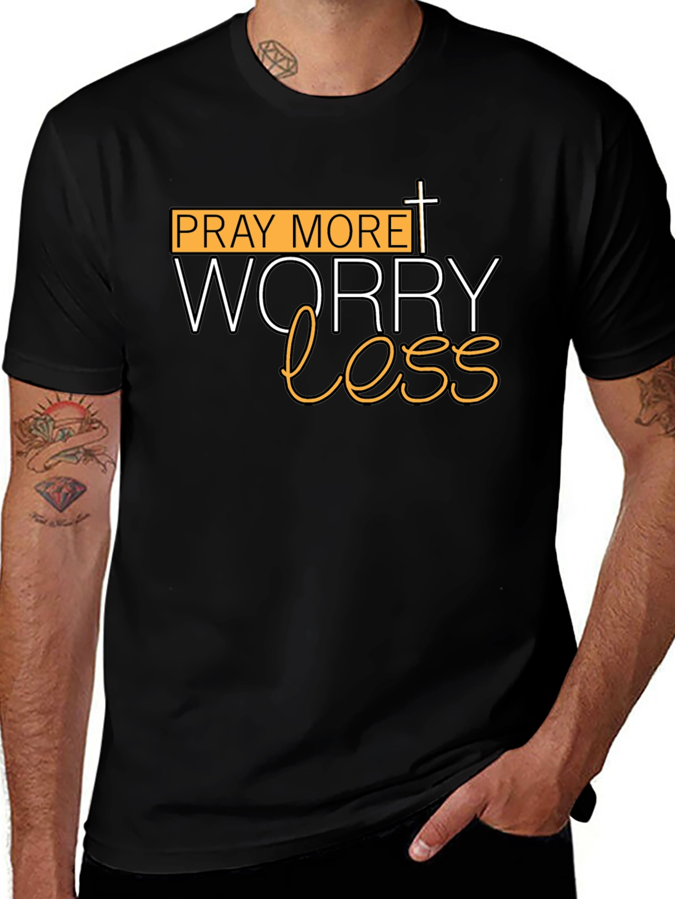 Pray More Worry Less Christian T-Shirt