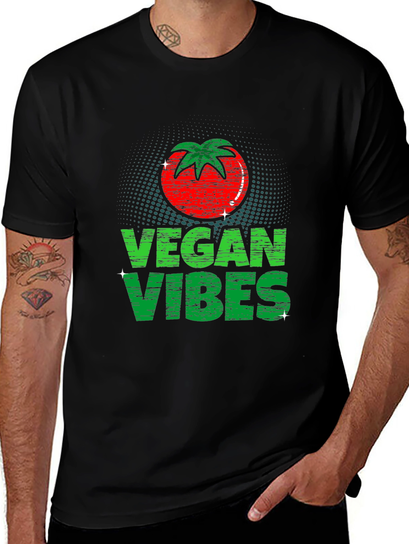 Variant 18 of Vegan Vibes T-Shirt - Tomato Graphic Tee
